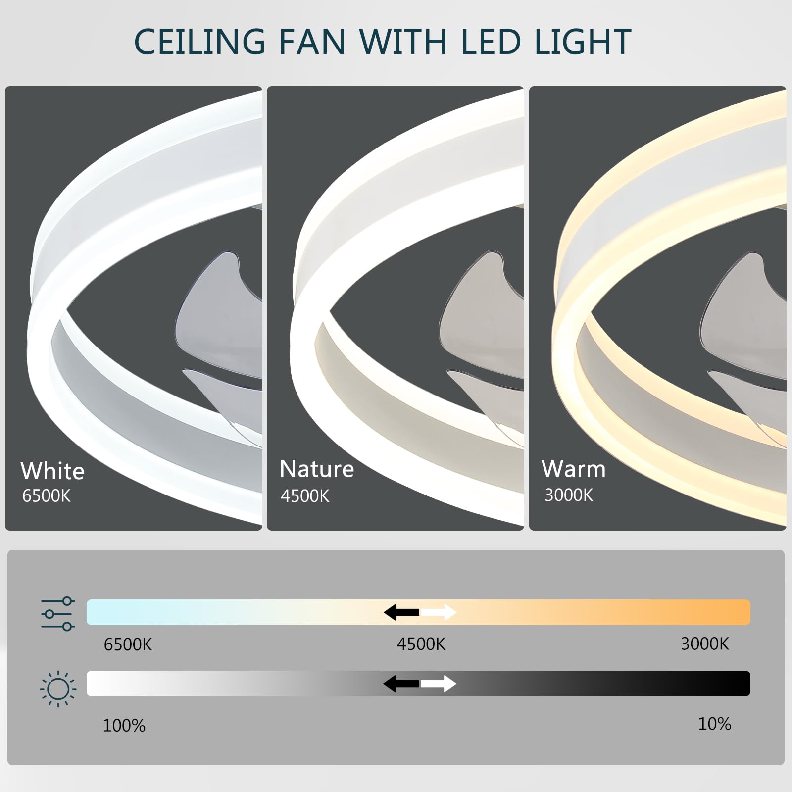 20'' Acrylic Low Profile Ceiling Fans With Lights And Remote, Dimmable Led Fandelier Ceiling Fan, Modern Bedroom Ceiling Fan Wit