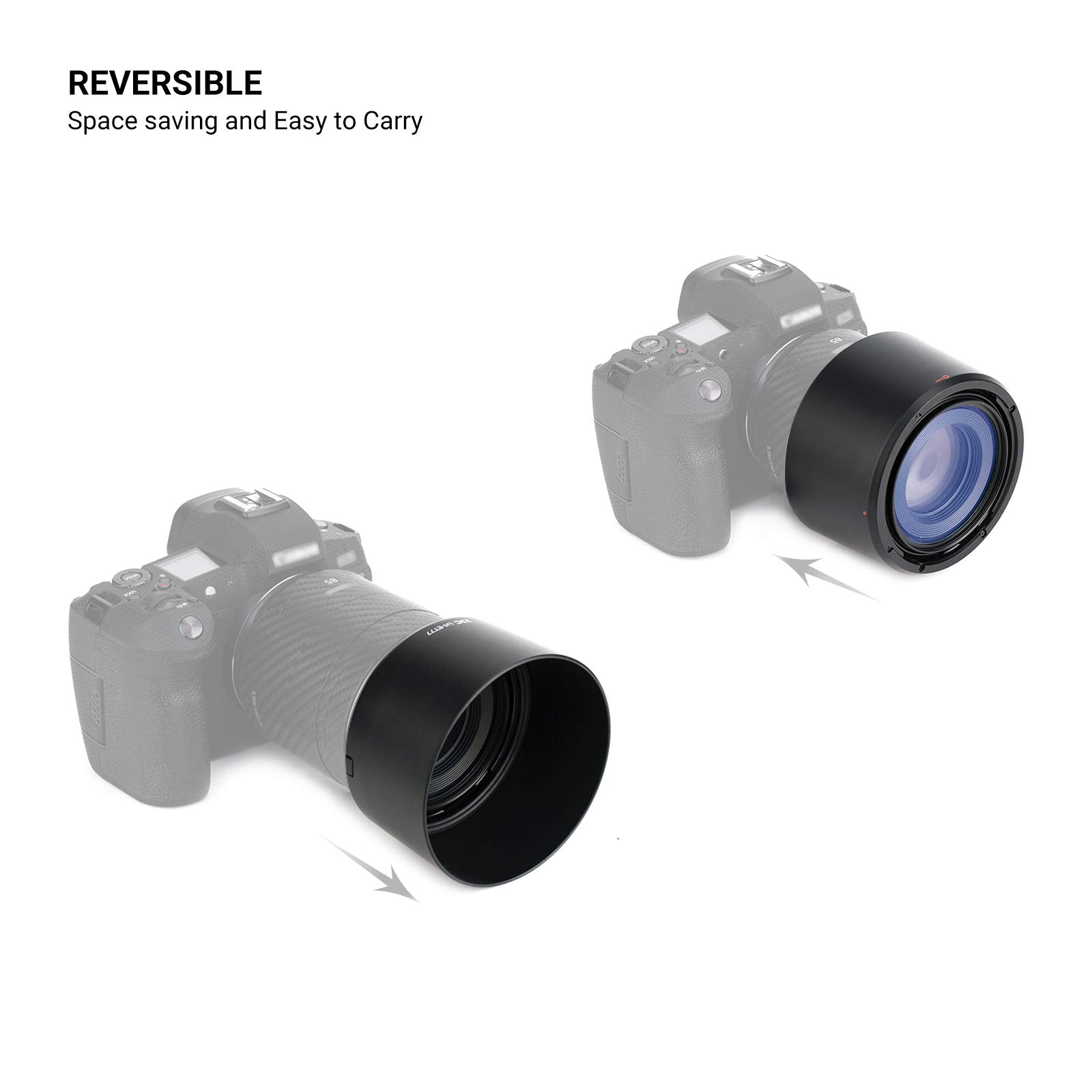 Lens Hood For Canon Rf 85Mm F2 Macro Is Stm Lens On Eos R6 R6 Mark Ii R5 Rp R Camera, Rf 85Mm Lens Hood Reversible Lens Hood Rep