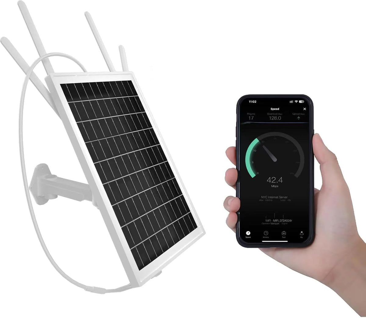 15W Solar Powered 4G Lte Modem Router, Wifi Extender Signal Booster Long Range Solar Repeater With Sim Card Slot, Ip66 Waterproo