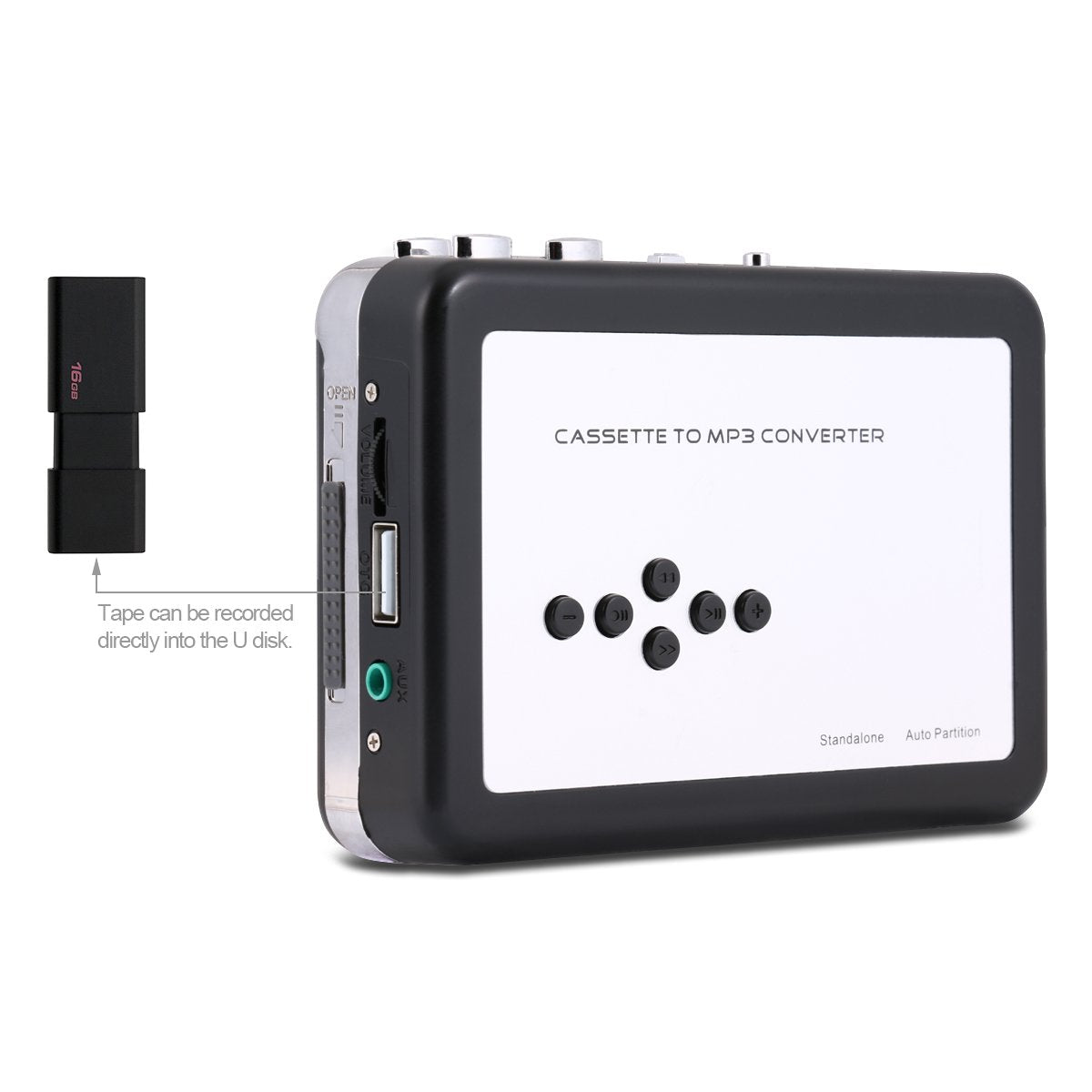 Reshow Portable Cassette Player, Best Overall Standalone Usb Cassette To Mp3 Converter, Audio Music Cassette Tape To Digital Con