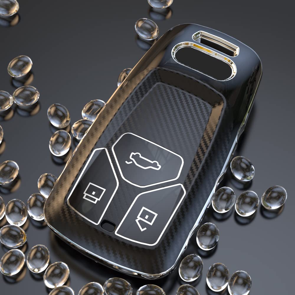 Elohei For Audi Key Fob Cover, Premium Soft Tpu 360 Degree Full Protection Key Case Accessories Compatible With Audi A4 Q7 Q5 Tt