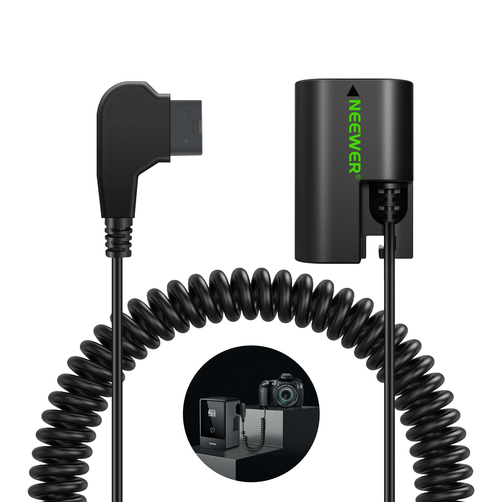 Neewer D Tap To Lp E6Nh Dummy Battery With Cable For V Mount Battery, Stable Continuous Power Supply For Canon Eos R5 C R6 R7 5D