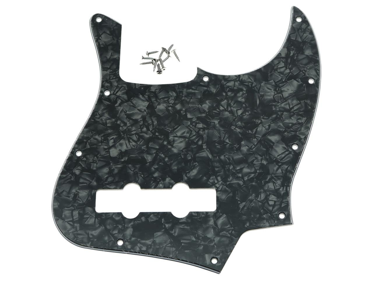 Kaish 4 String J Bass Style Pickguard Bass Pick Guard Scratch Plate For Jazz J Bass Made In Usa/Mexico Black Pearl