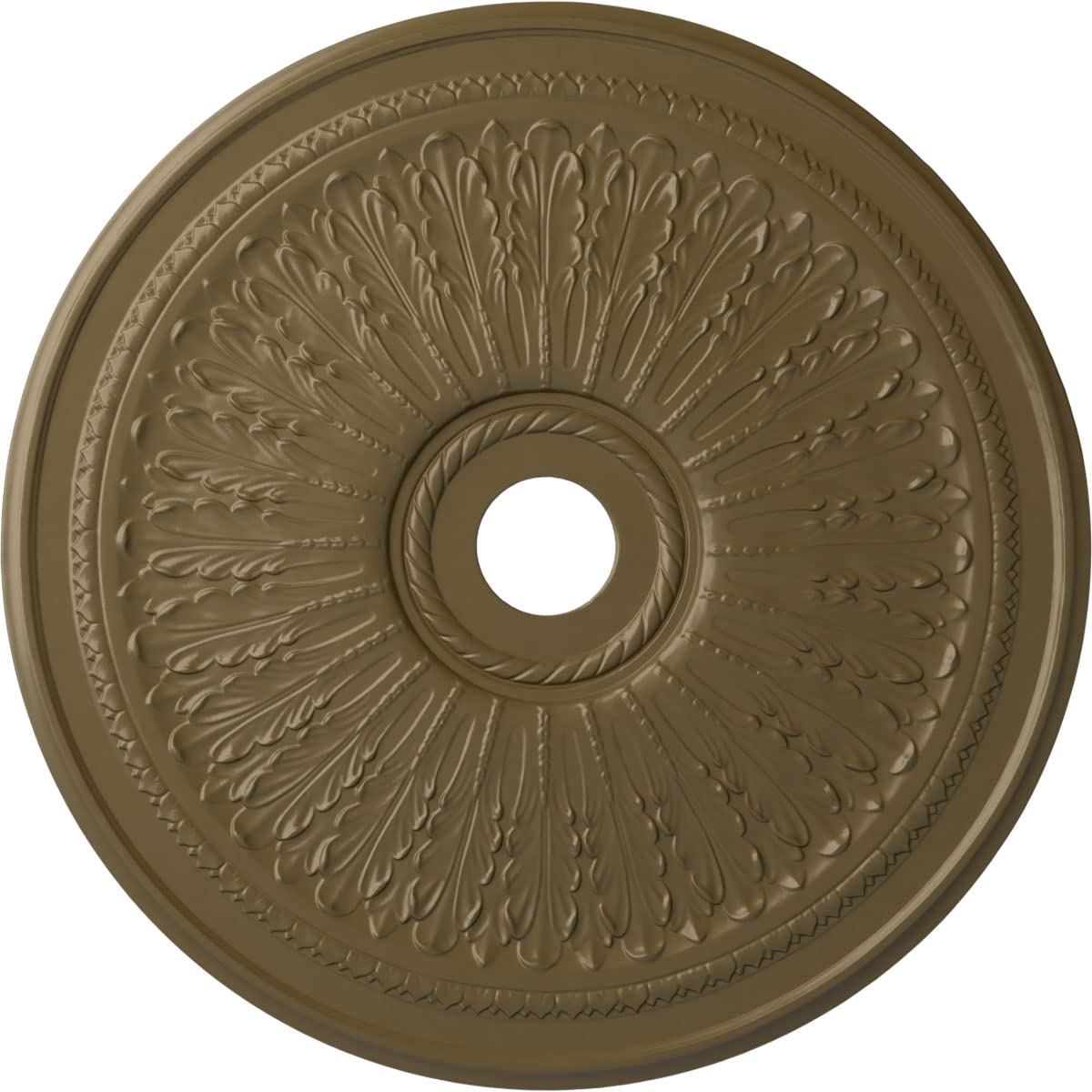 29 1/8OD x 3 5/8ID x 1P Oak leaf Ceiling Medallion (Fits Canopies up to 6 1/4), Hand-Painted Mississippi Mud