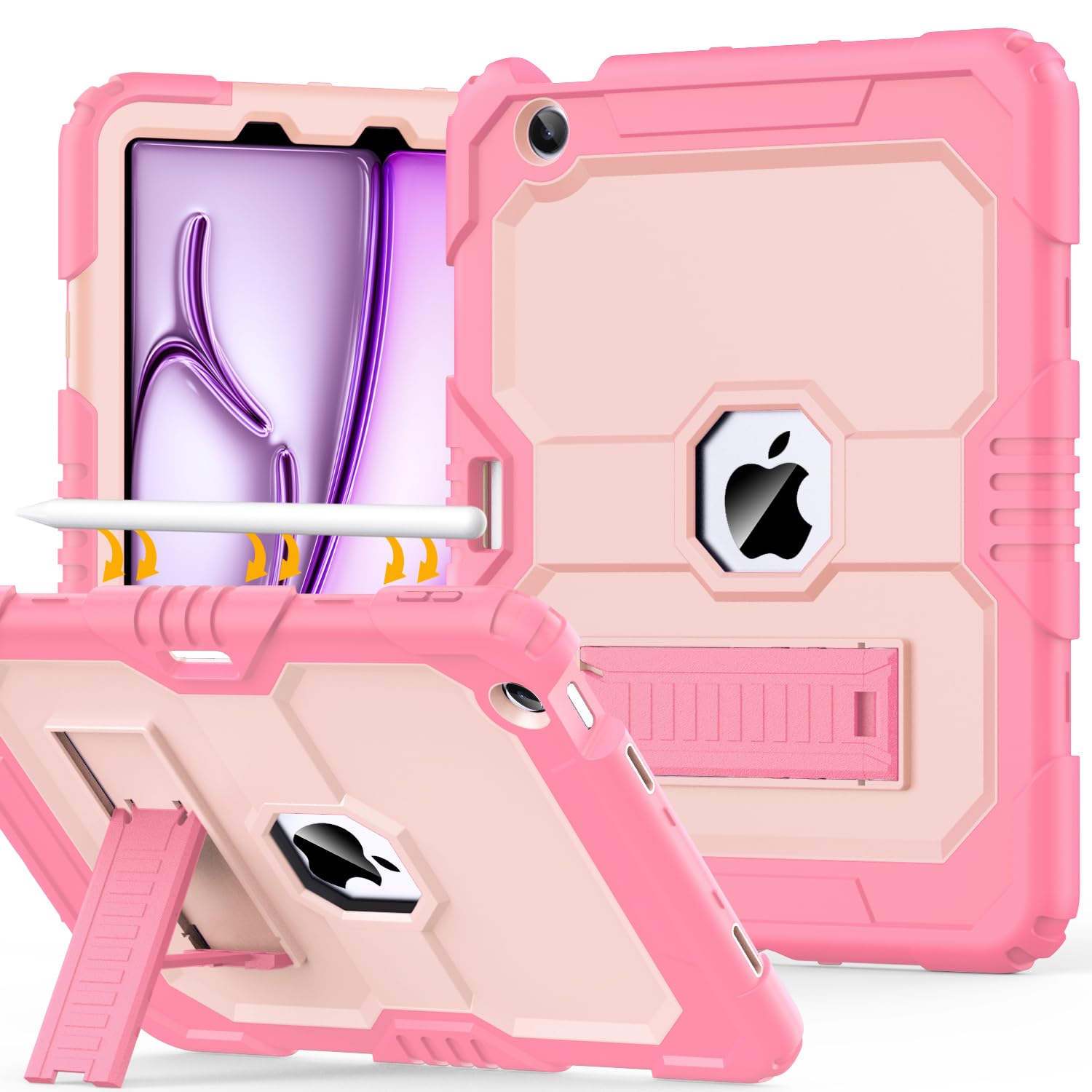 Okp Case For Ipad Air 11 Inch M2 2024 (Air 6Th), For Ipad Air 5Th/4Th Generation (2022/2020) 10.9'', Heavy Duty Rugged Air 6 5 4