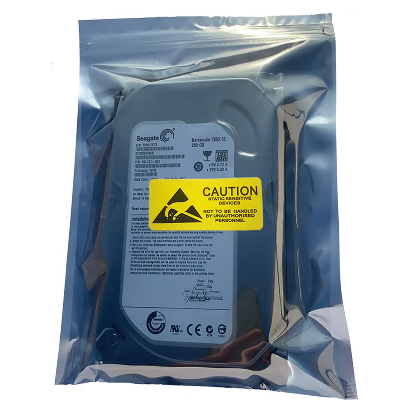 Daarcin 50Pcs Anti Static Bags,5.9X7.87In/15X20Cm Resealable Esd Bags For Ssd Hdd With 50Pcs Labels, Anti Static Bags For 3.5'' 
