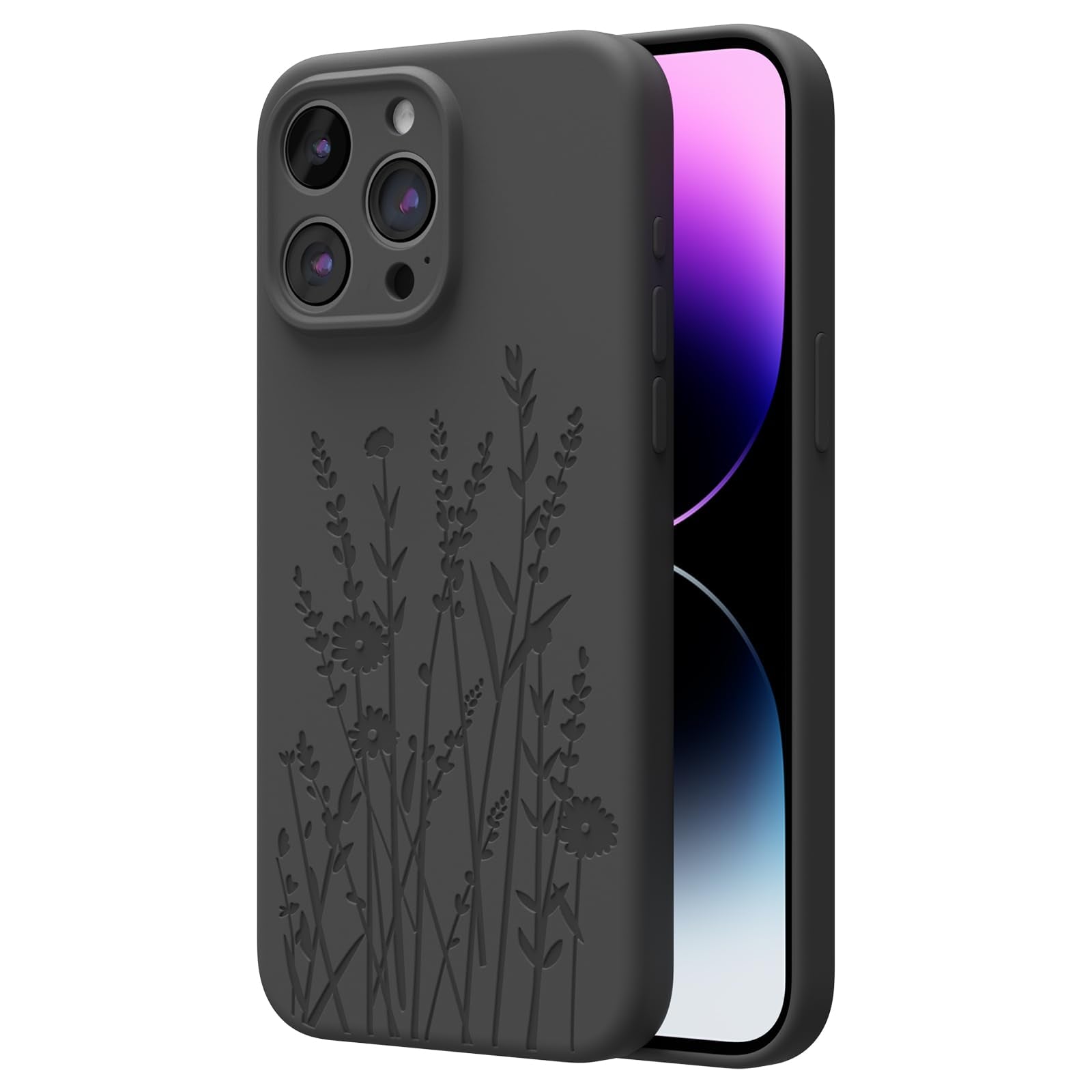 Oaoa Magnetic Silicone Case Compatible With Iphone 15 Pro Case, Built In Magnets, Compatible With Magsafe, Slim Engraved Liquid