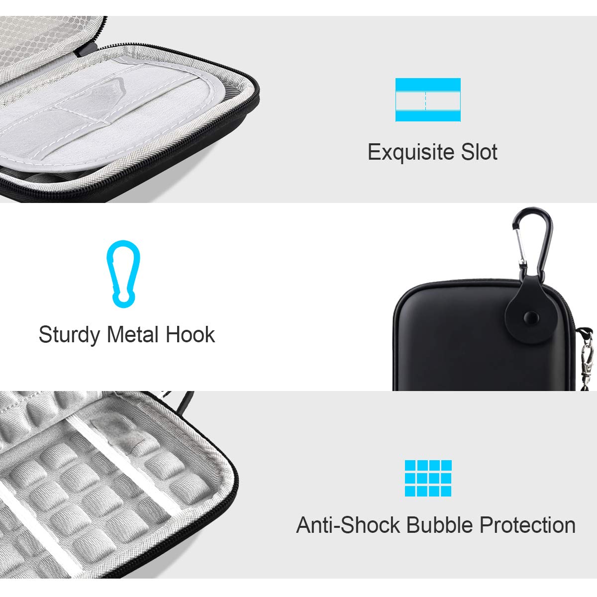 Lacdo Hard Drive Carrying Case For Seagate Portable/Seagate One Touch/Seagate Ultra Touch/Backup Plus Slim Portable External Har