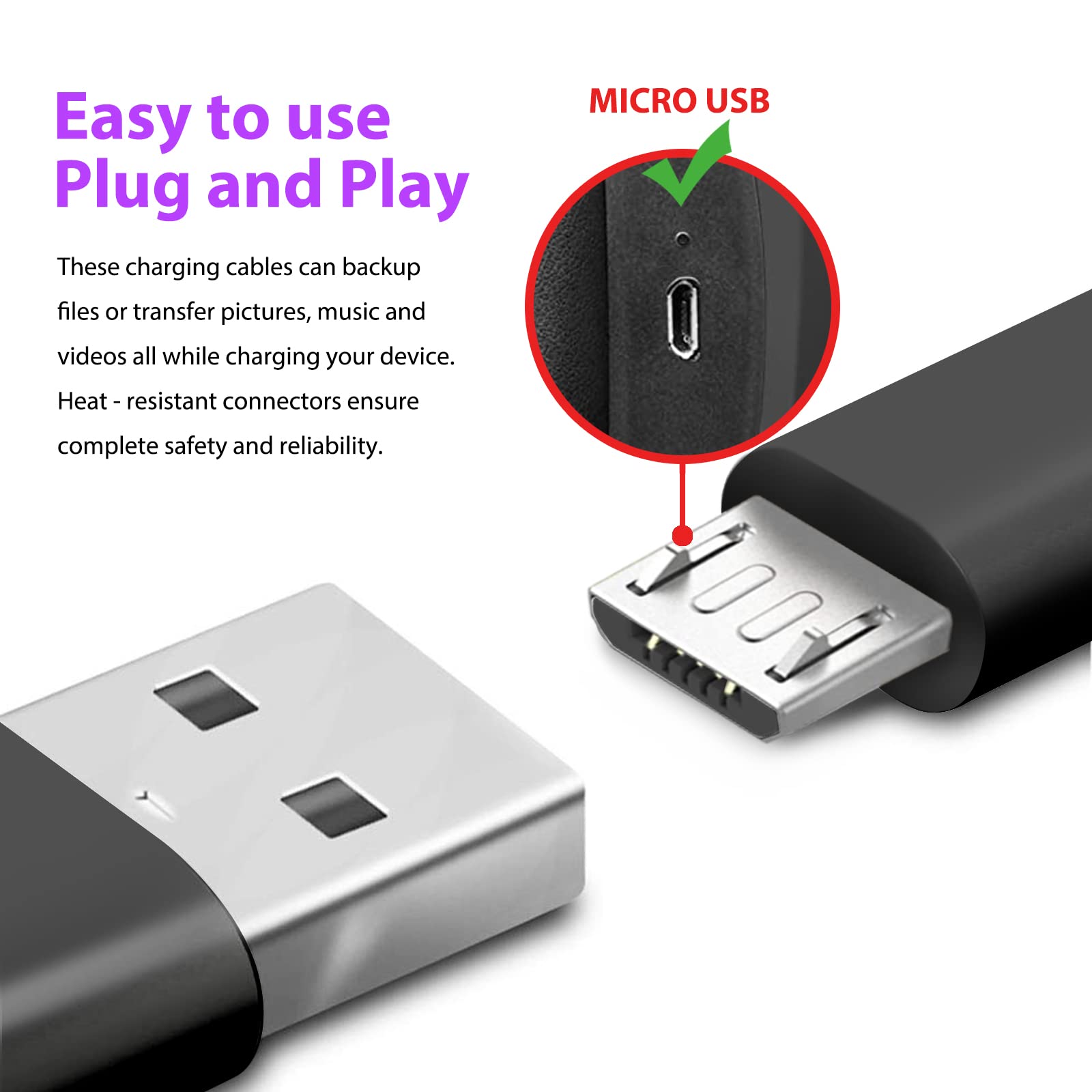 10Ft Charger Cord Compatible For Fujifilm Instax Share Sp 2 Sp 3 Mini Link, Instax Mini Link 2, Polaroid Zip, Hp Sprocket, Polaroid Mint, Kodak Mini/Printomatic, Lifeprint Canon Ivy Photo Printer