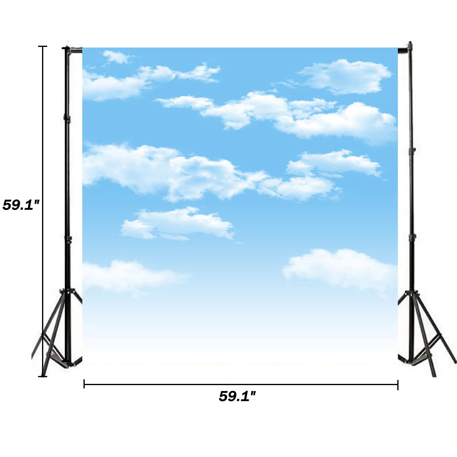 Aofoto 5X5Ft Blue Sky White Clouds Photography Background Spring Winter Party Decoration Birthday Wedding Cloud Backdrop Baby Ki