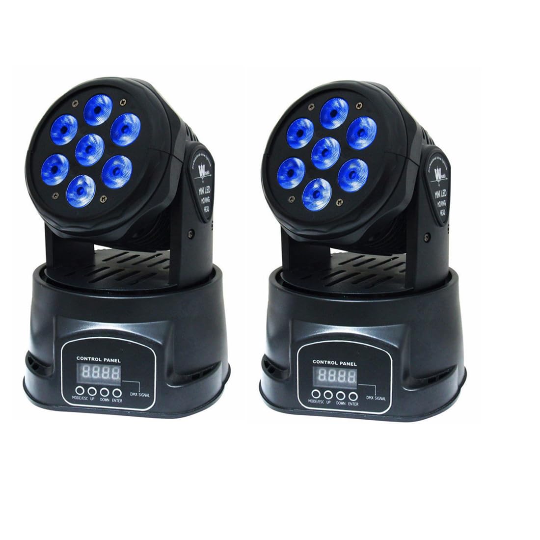 Xpcleoyz 2Pcs Moving Head Dj Lights,7 X 12W Rgbw Stage Lighting Mini Moving Head, Dmx Dj Lights Remote Control Sound Activated,