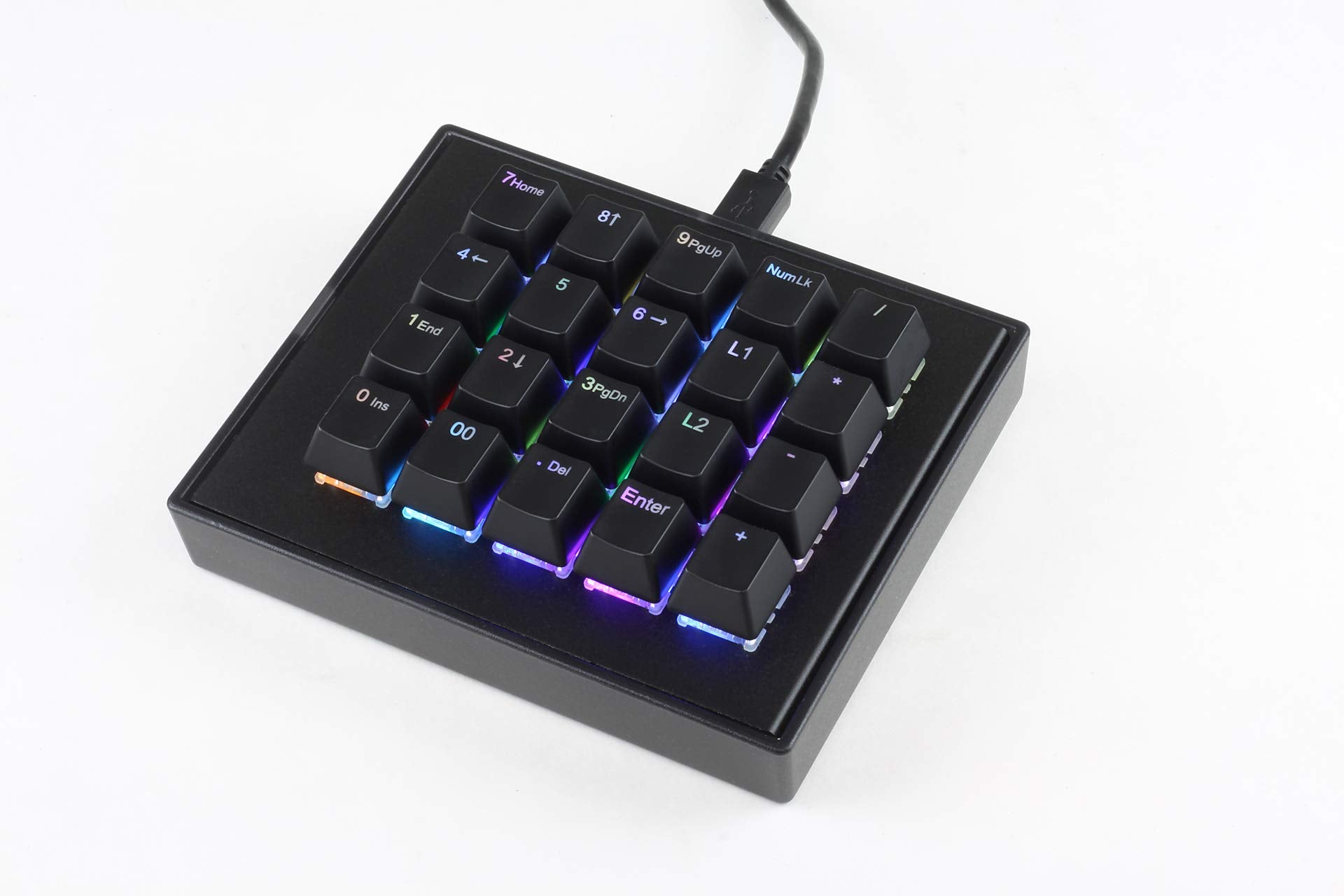Max Keyboard Falcon 20 Programmable Macropad Mechanical Keyboard, Backlit Multicolor Led, Cherry Mx Rgb Switch (Cherry Mx Rgb Blue)