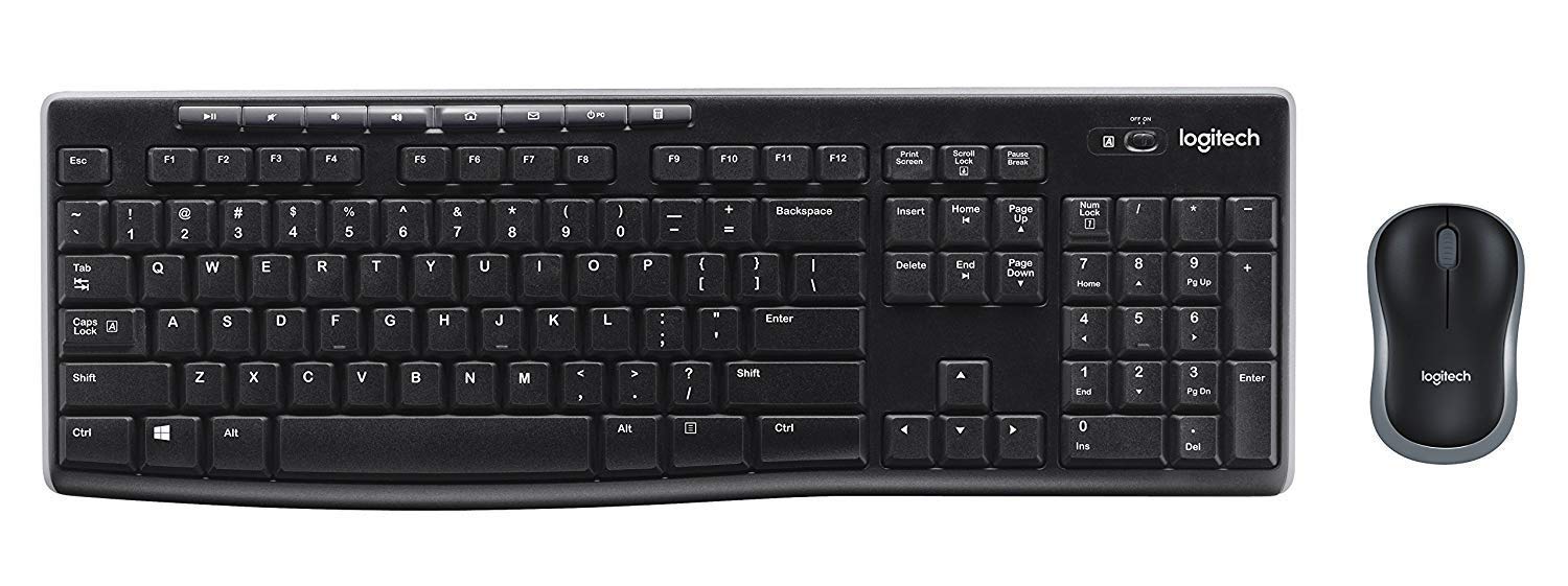 Logitech K270 Wireless Keyboard And M185 Wireless Mouse Combo   Keyboard And Mouse Included, Long Battery Life (Black With Mouse