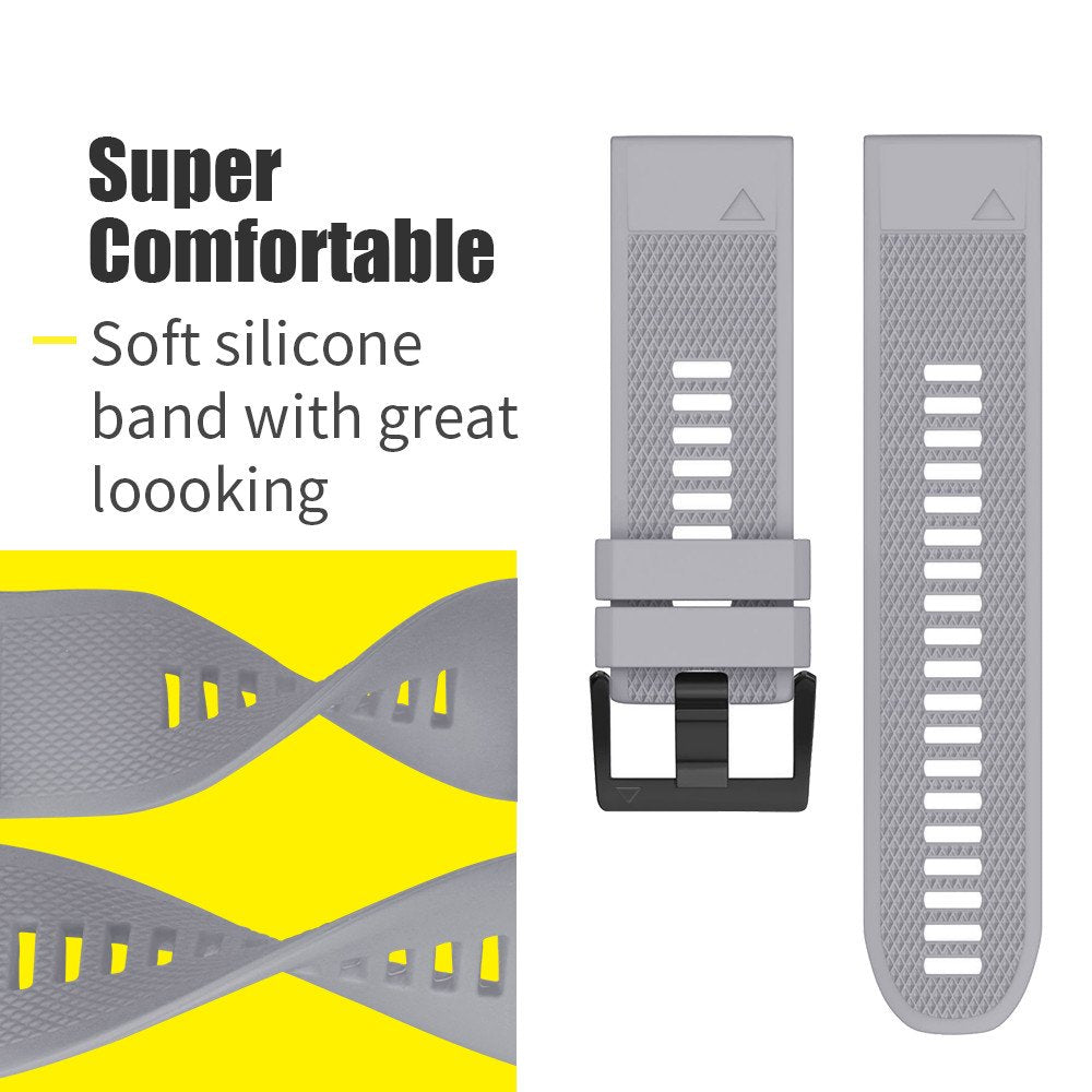 Ancool For Fenix 5/Fenix 6/Fenix 7 Band 22Mm Silicone Watch Band For Fenix 8 Fenix E 47Mm/Fenix 5 Plus/Fenix 6 Pro/Fenix 7 Pro/F
