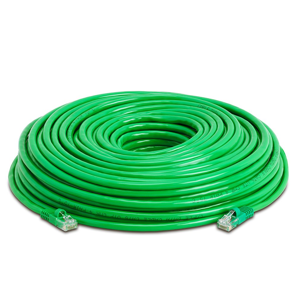 Cmple Cat5E Network Ethernet Cable   Computer Lan Cable 1Gbps   350 Mhz, Gold Plated Rj45 Connectors   150 Feet Green