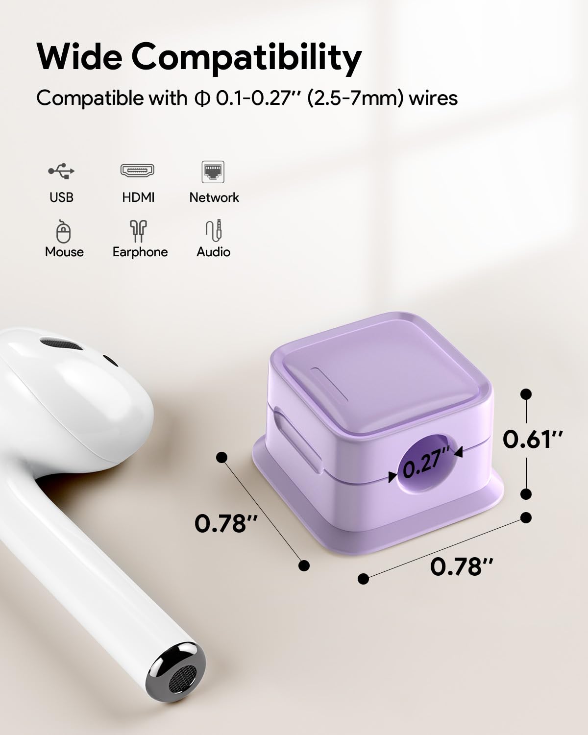 8 Pack Magnetic Cord Organizer, Easy Secure Adhesive Cable Management, Wire Holder Keeper Organizer Management, Hide/Organize Ph
