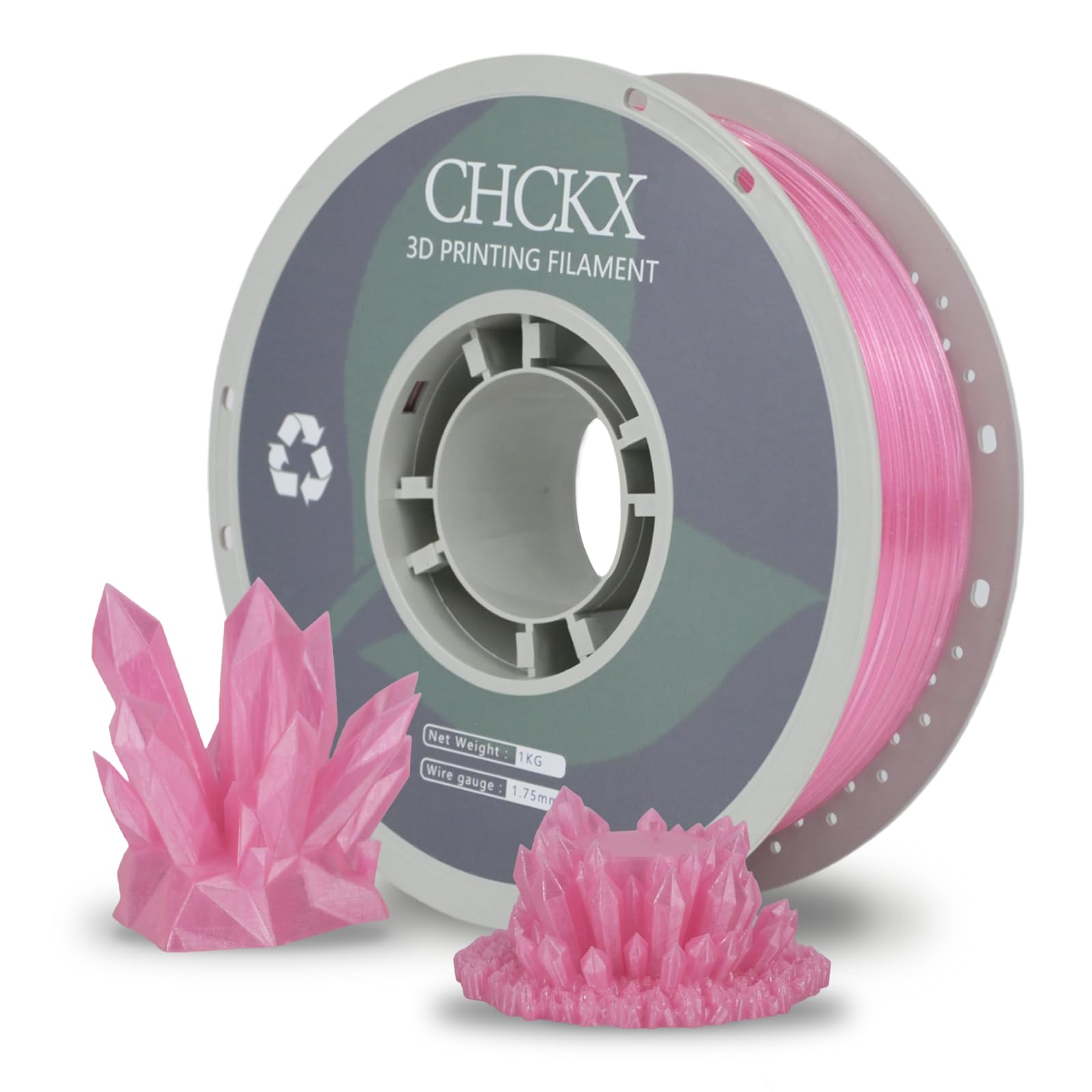 CHCKX PETG 3D Printer Filament, Dimensional Accuracy +/- 0.03 mm, 1kg Spool(2.2lbs), 1.75 mm Fit for Most 3D Printers,Flash Pink
