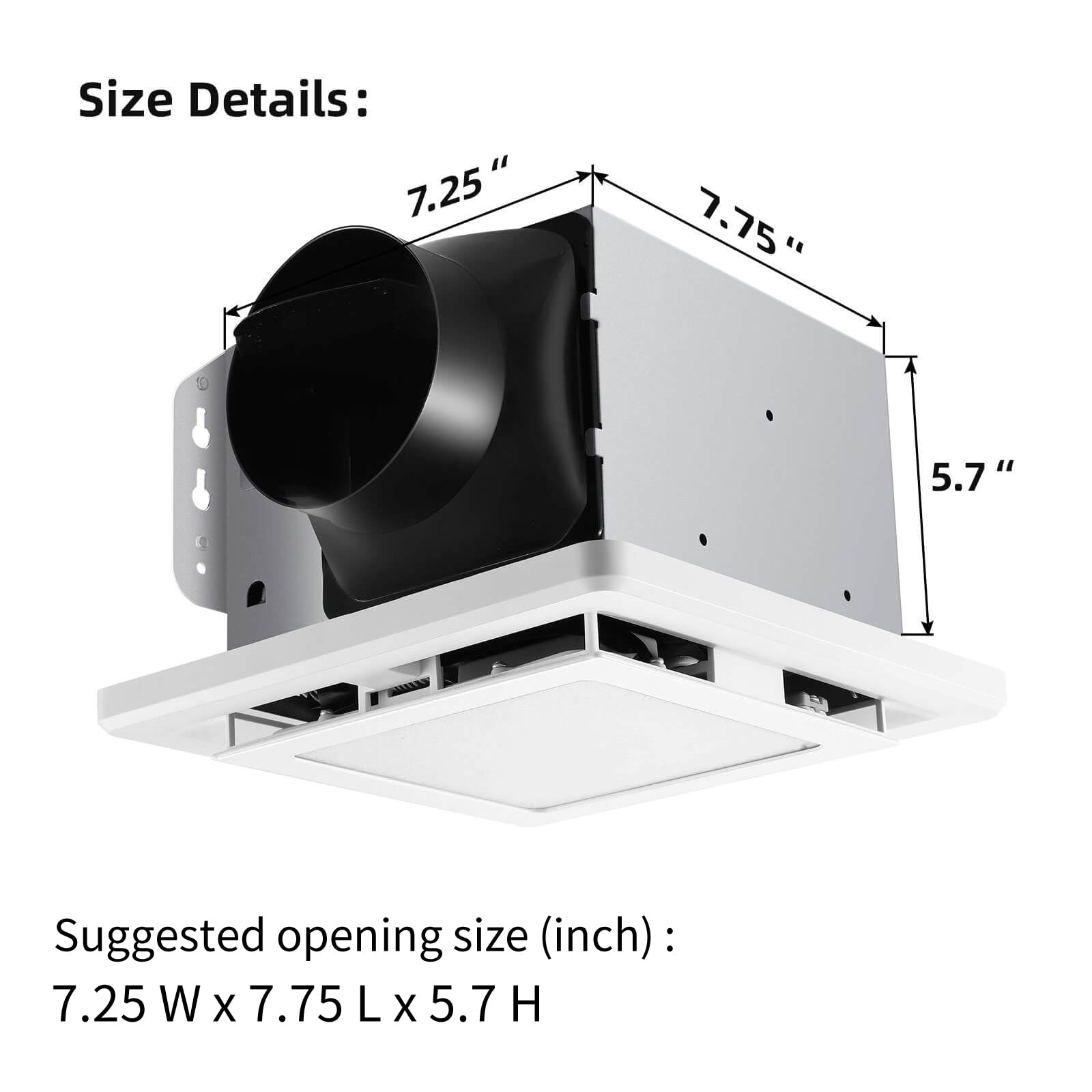 Joeaonz Bathroom Exhaust Fan With Light 110 Cfm Quiet 6500K 800Lm Household Ventilation Fan Light Combo, Energy Saving Ceiling M