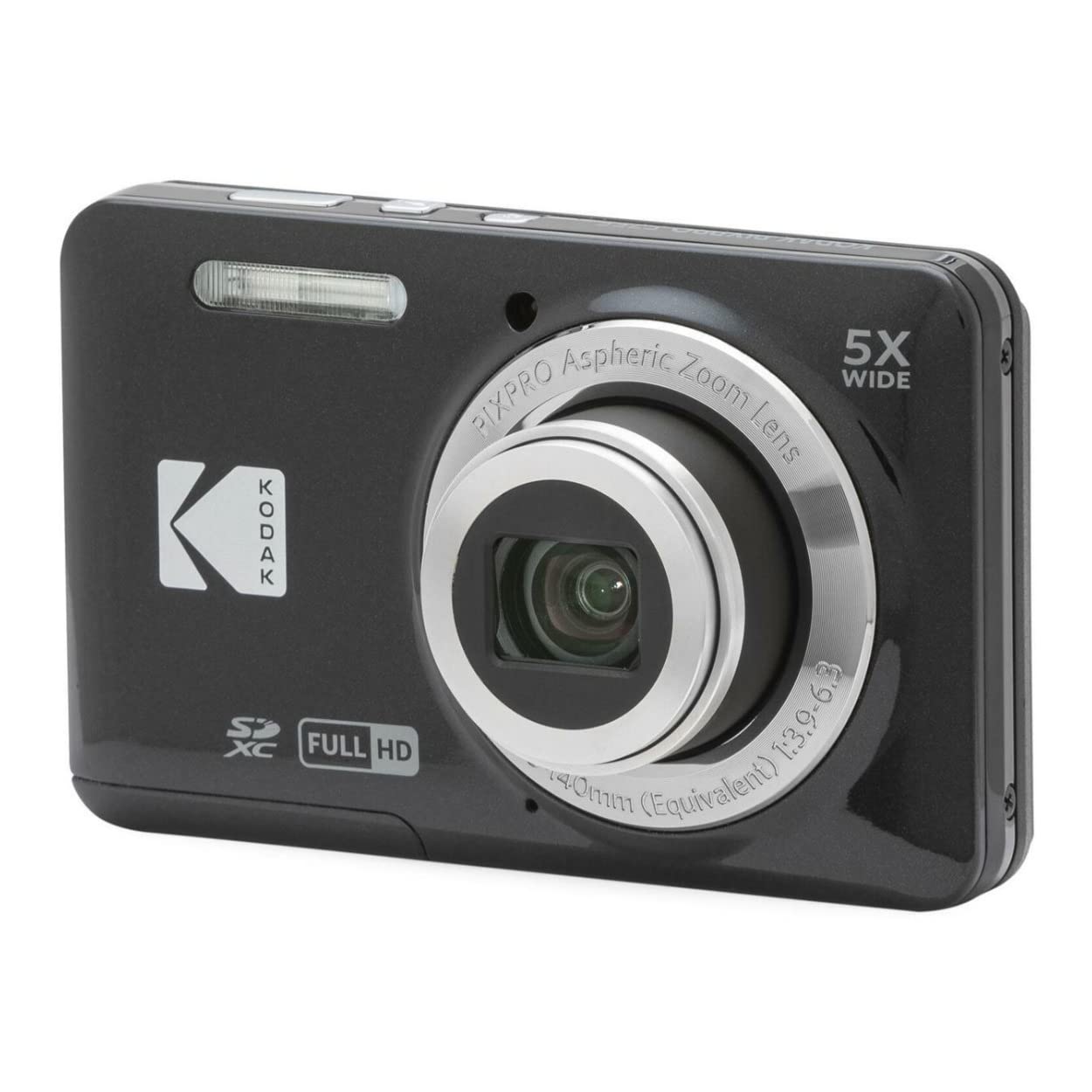 Kodak Pixpro Friendly Zoom Fz55 Digital Camera (Black) With 32Gb Class 10 Uhs I U1 Sdhc Memory Card Bundle (2 Items)