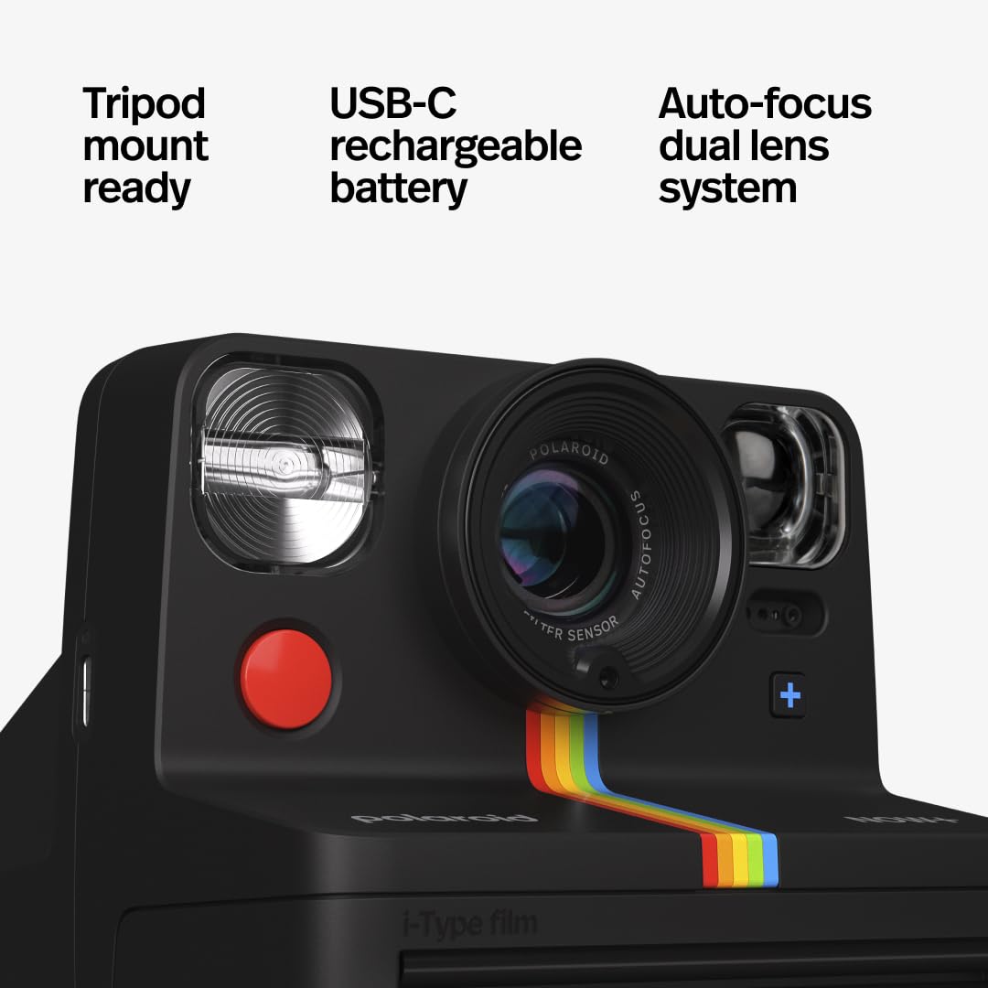 Polaroid Now+ 2Nd Generation I Type Instant Film Bluetooth Connected App Controlled Camera   White (9077)