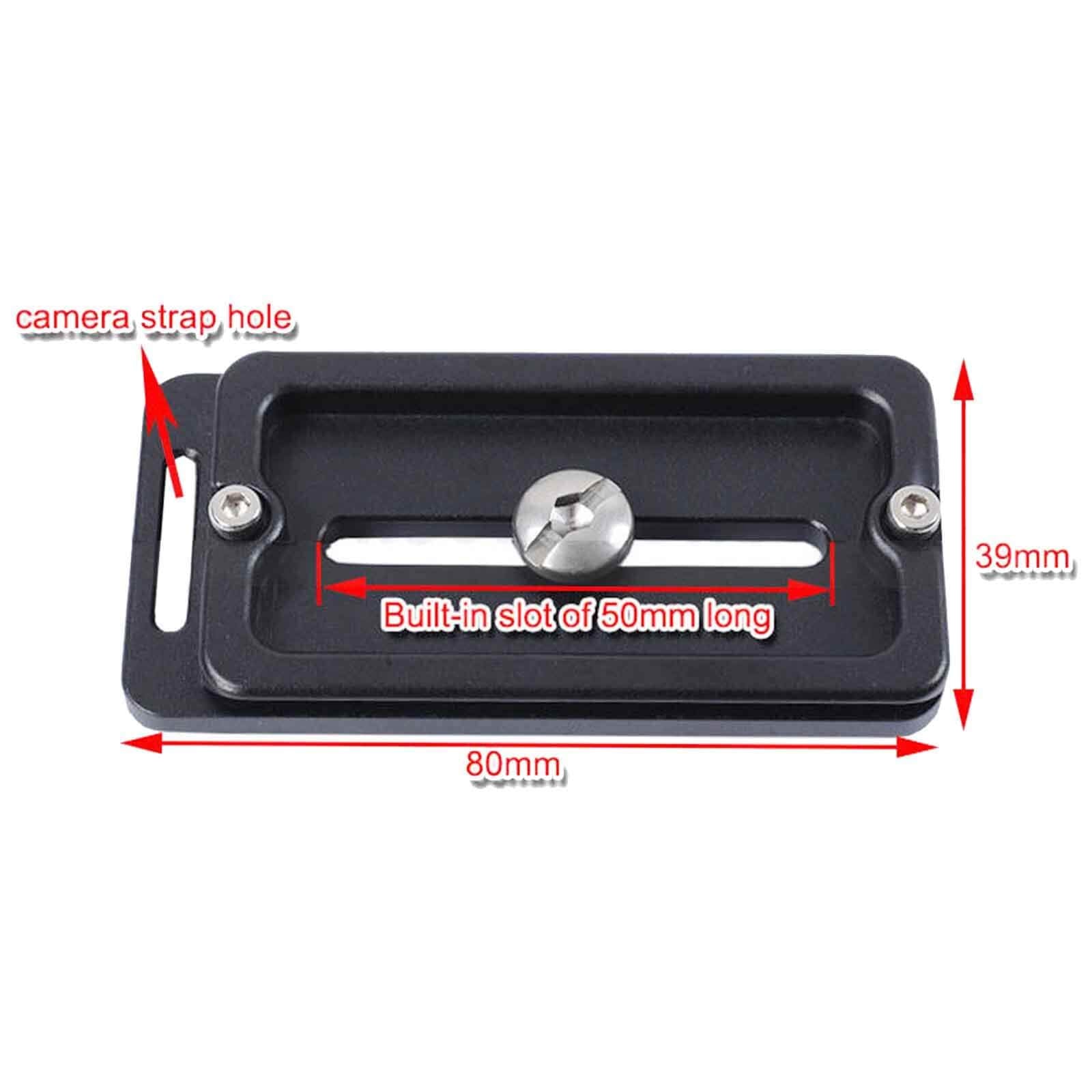 Ishoot All Metal 80Mm Camera Quick Release Plate Qs 80 With 1/4'' Screw Compatible With Arca Swiss Fit Tripod Ball Head Panning