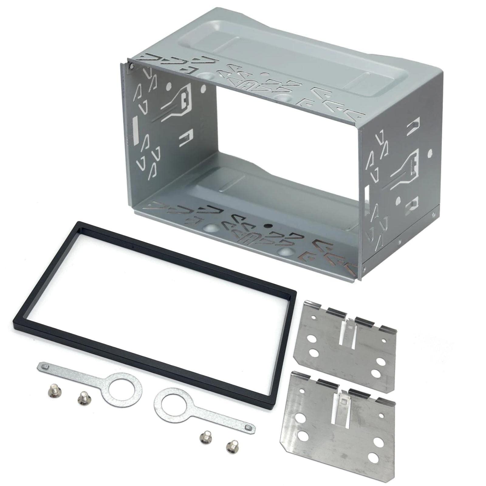 Sound Way   In Dash 2 Din Universal Double Din Car Stereo Radio Installation Dash Kit Mounting Metal Fitting Cage