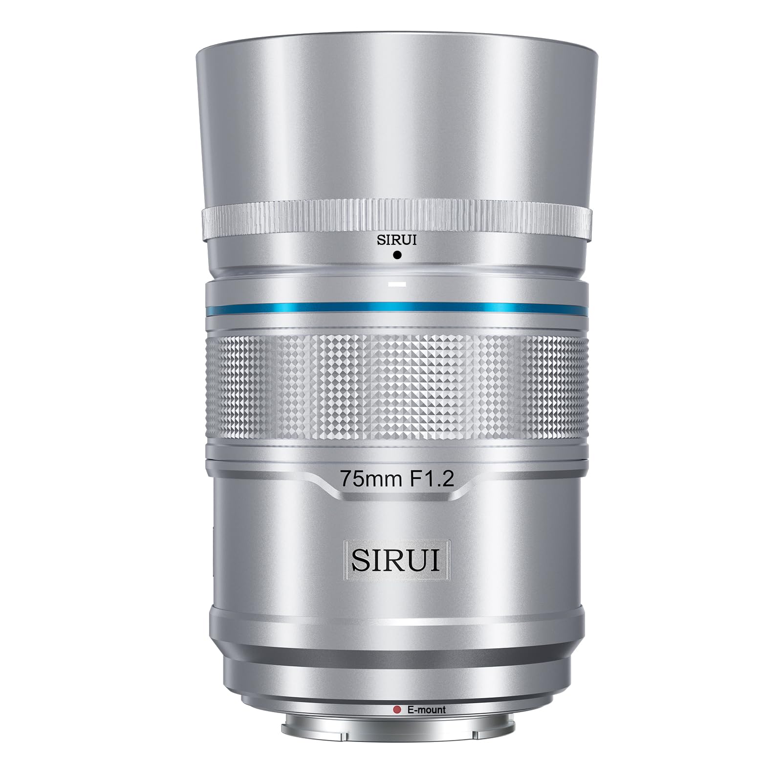 SIRUI Sniper 75mm Autofocus Lens, F1.2 Telephoto APS-C Camera Lens for A5, A6, FX30, ZV-E10 (E Mount, Silver)