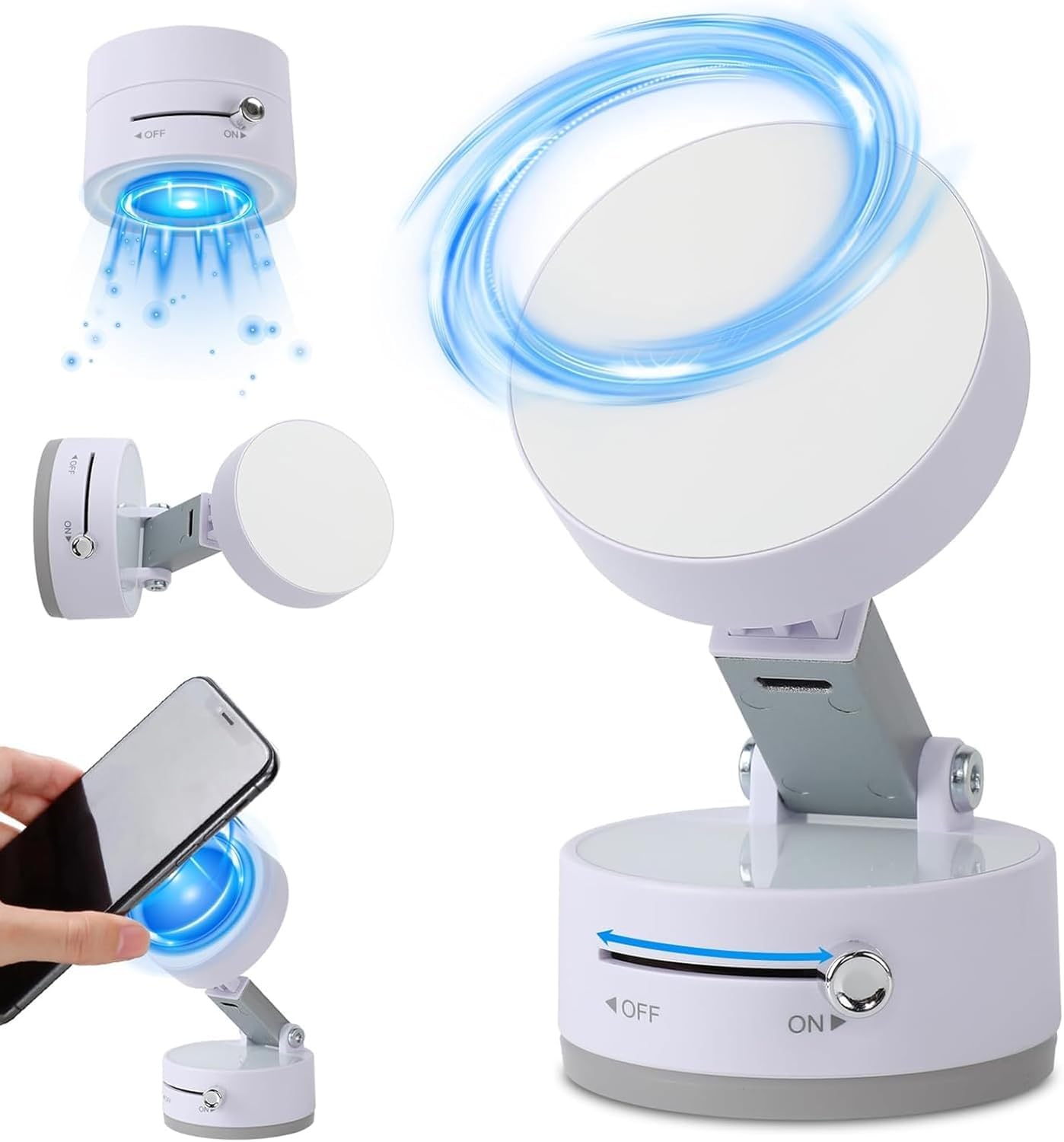 Fachooi Suction Cup Phone Mount Pro - Next-Gen Vacuum Magnetic Phone Holder For Car, 210 Adjustable Angle, Non-Slip Dashboard/Wi