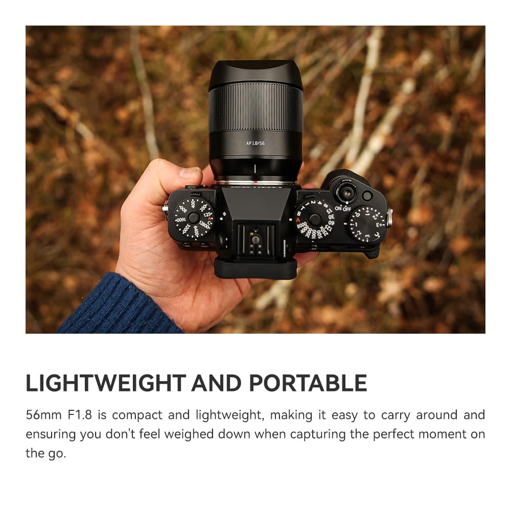 Ttartisan Af 56Mm F1.8 Fuji Xf, 56Mm F/1.8 Fuji X Mount Lens, Aps C Lens For Fujifilm X Mount Xs10 X A5 X A7 X M1 X M2 X E4 X T1 X T10 X T2 X T20 X T3 X T4 X T100 (Black)