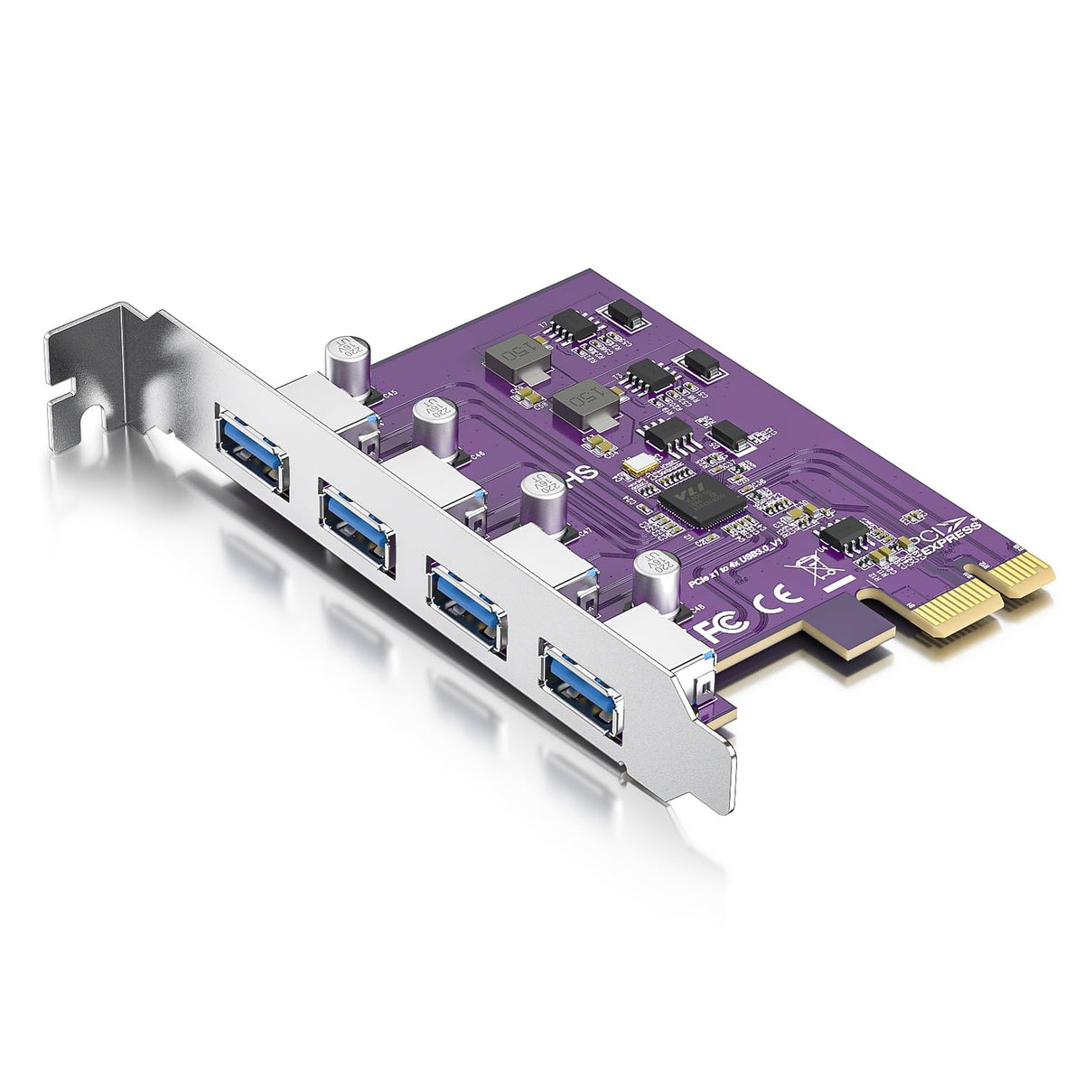 Pcie To (4) Usb 3.0 Expansion Card,Pcie Usb Add In Card, Internal Usb3.0 Hub Converter For Desktop Pc Host Card, Support Windows