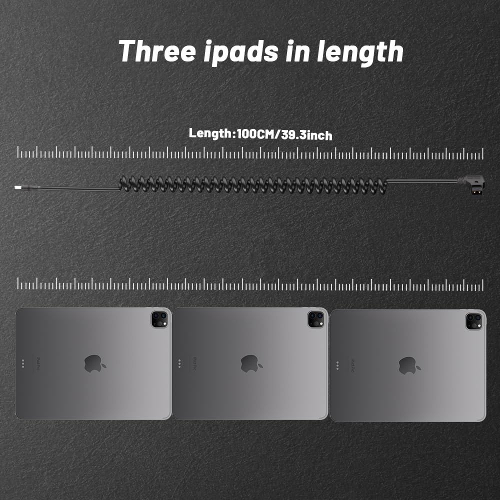 Alvin'S Cables D Tap To Dc 2.1Mm Coiled Cable For Blackmagic Design Video Assist, Atomos Shogun, Smallhd 702 Monitor