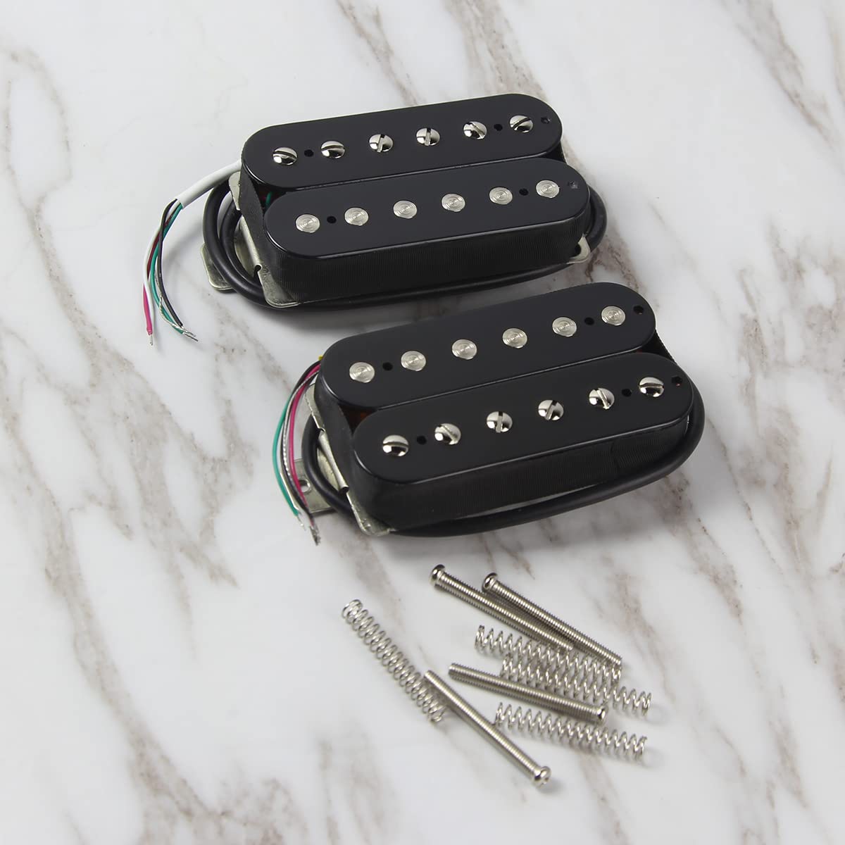 Fleor Alnico 2 Humbucker Pickup Hba2 Electric Guitar Humbucker Neck And Bridge Pickup Set, Black