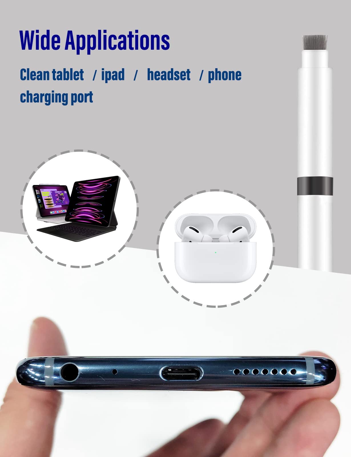 Ahero 4 In 1 Cleaner Kit For Airpods, Cleaning Pen For Earphones, Cleaning Tool For Charging Case And Headphones (Black)