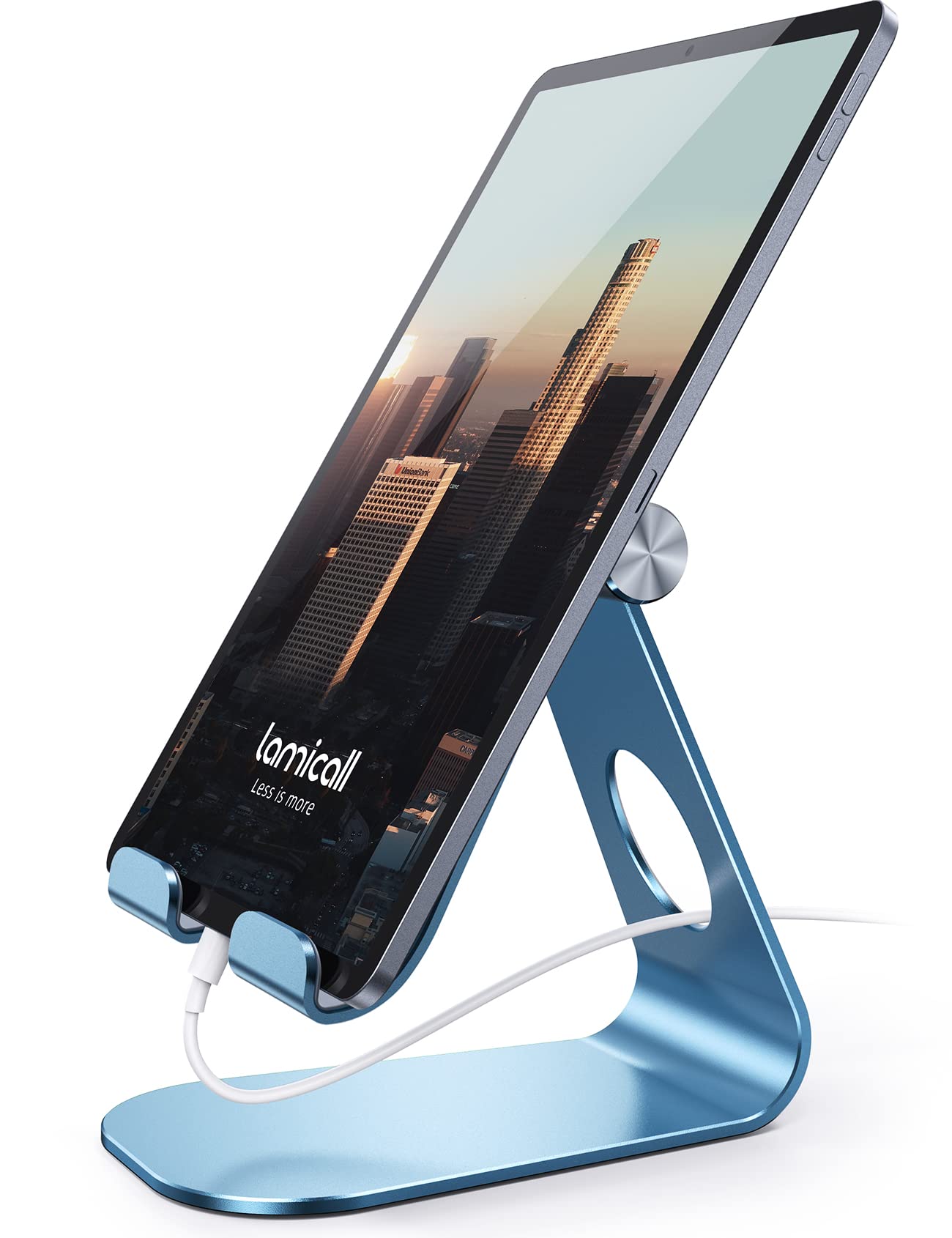 Lamicall Tablet Stand Adjustable, Tablet Stand : Desktop Stand Holder Dock Compatible with Tablet Such as iPad Pro 9.7, 10.5, 12.9 Air Mini 4 3 2, Kindle, Nexus, Tab, E Reader (4 13')   Blue
