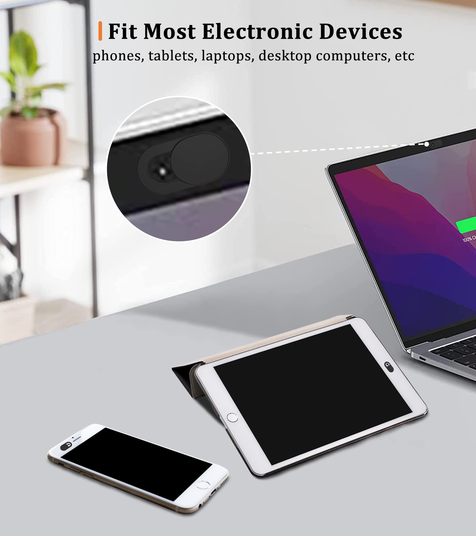 Yilador Webcam Cover, 0.03In Ultra Thin Slide Web Camera Covers For Laptop Computer Smartphone Mac Imac Macbook, Sliding Blocker