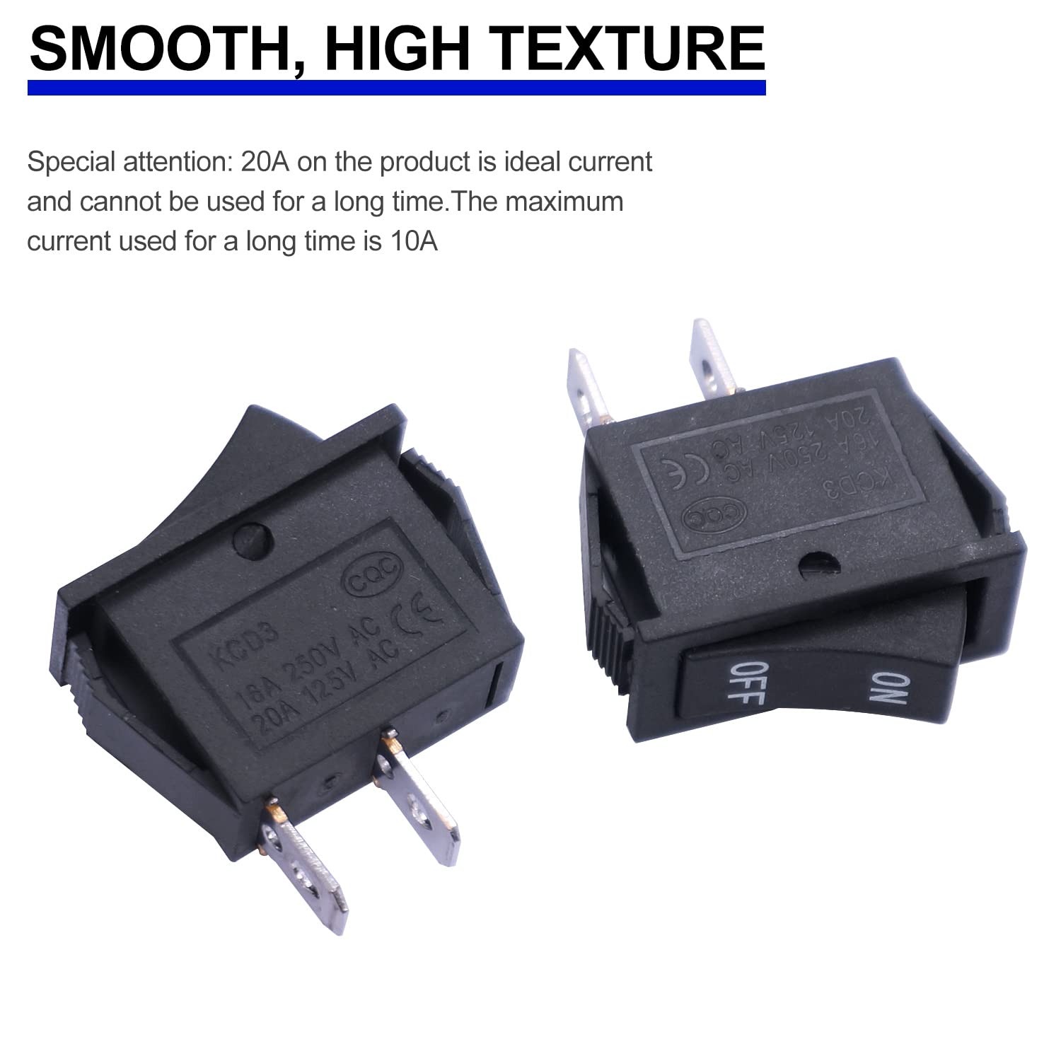 Twidec/5Pcs Rocker Switch 2 Pins 2 Position On/Off Ac 15A/125V 20A/250V Spst Car Boat Black Rocker Switch Toggle Kcd3 101 On Off