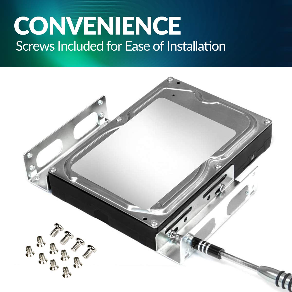 W Wdx Mast Dynapoint Limited 2 Pack Ssd/Hdd Hard Drive Metal Mounting Bracket Adapter, Convert Any 3.5 In Hdd Into One 5.25 In Drive Bay