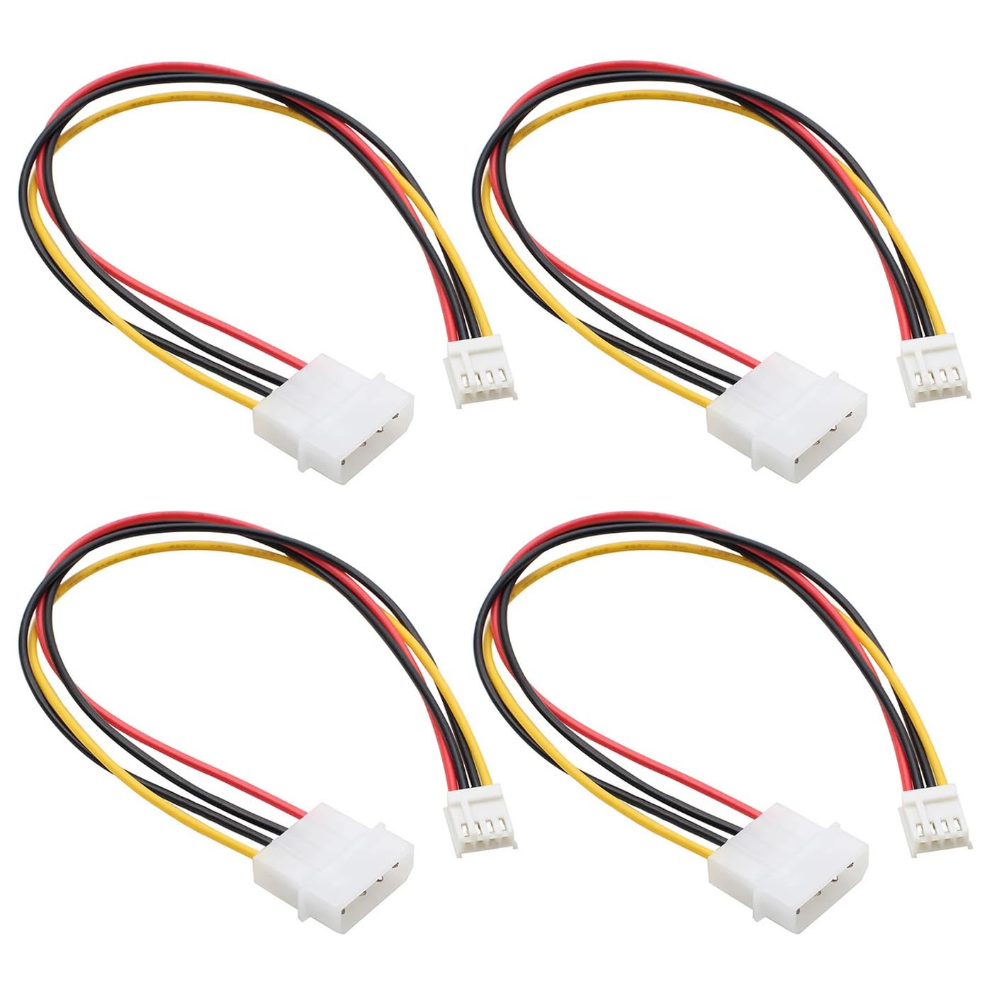 ThtRht 4 Pack Molex to Floppy Adapter 4 Pin IDE to 4P FDD Hard Drive Power Supply Cable Connector Convertor Extension Cord Wire 