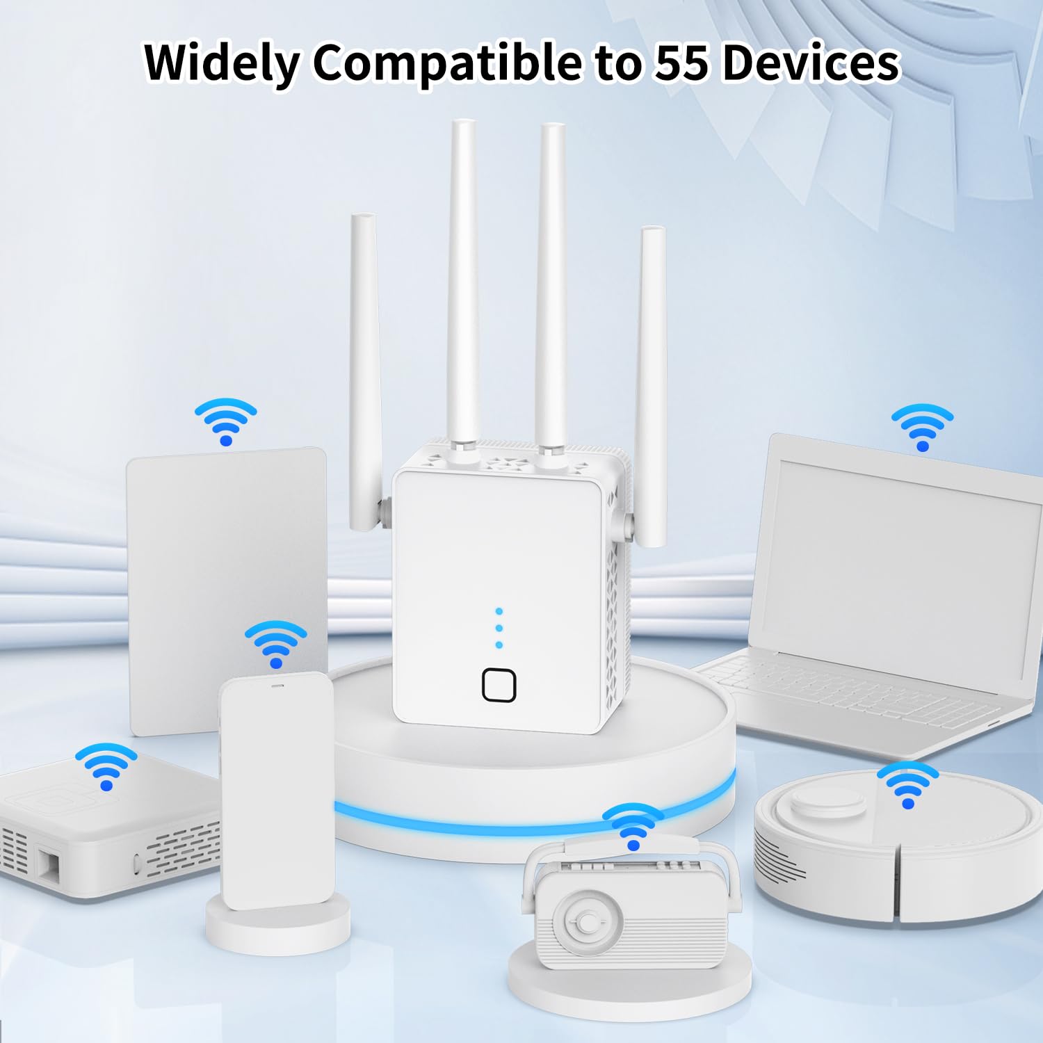 Wifi Extender, 2024 Fastest Wifi Booster 1200Mbps Dual Band (5Ghz/2.4Ghz) Wifi Extenders Signal Booster For Home, Wifi Repeater