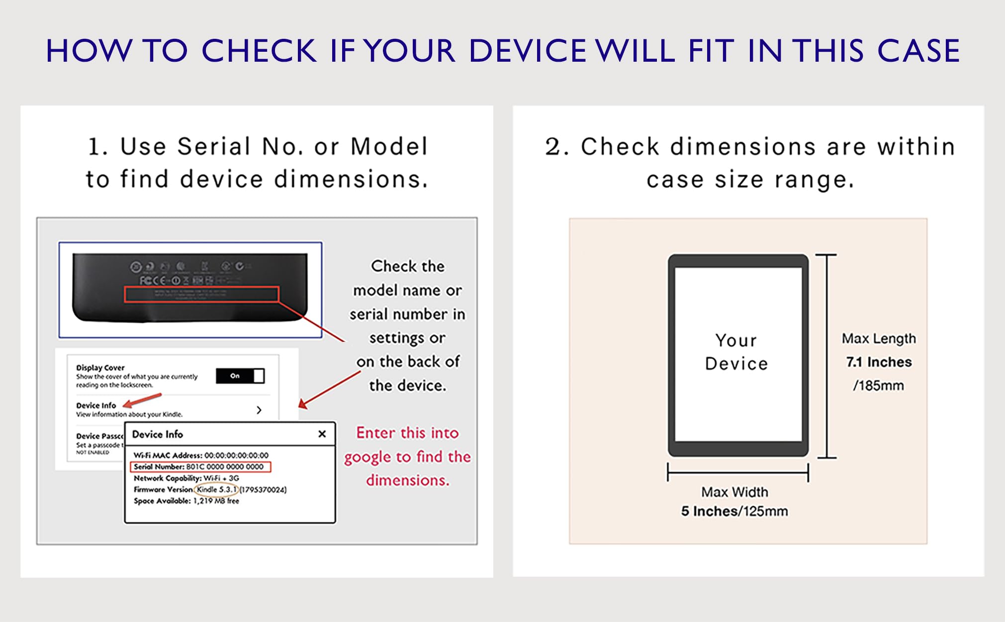 Universal Book Cover For Ereader Devices With 6 To 6.8 Inch Screen Or 7.5 To 5.1 Inches In Size. Works With Kobo, Nook, Kindle,
