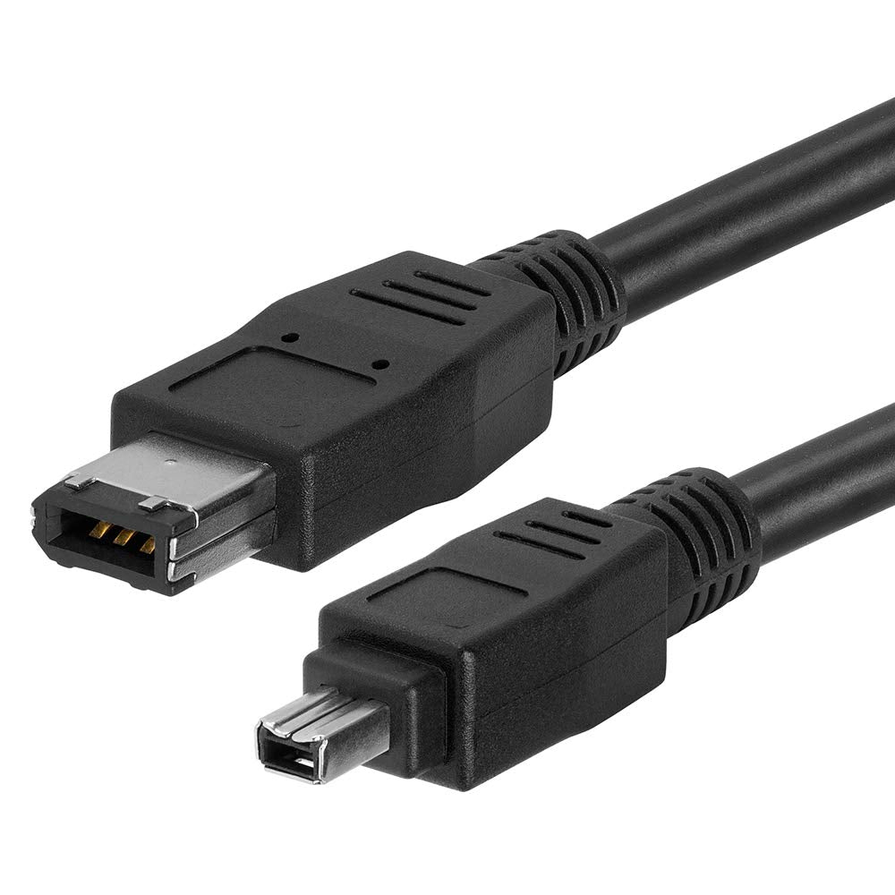 Ieee-1394 Firewire/Ilink Dv 6 Pin Male To 4 Pin Male Cable - 6 Feet Black