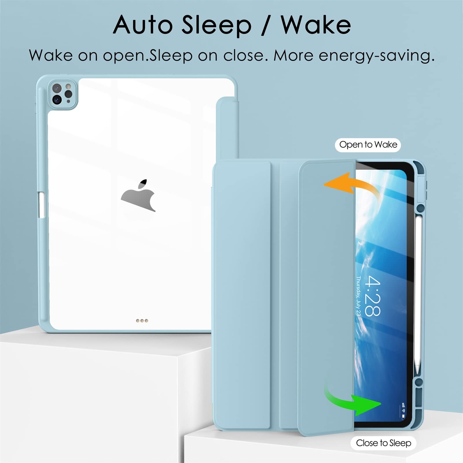 Soke Case For Ipad Pro 12.9 Inch (6Th/5Th/4Th/3Rd Generation, 2022/2021/2020/2018)   Pencil Holder + Auto Sleep/Wake + Camera Pr