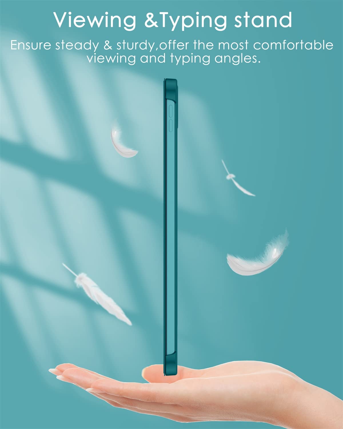 Soke Case For Ipad 11Th Generation (A16) 11 Inch 2025 & 10Th Gen 10.9 Inch 2022   [ Auto Wake/Sleep + Slim Trifold Stand], Protective Hard Pc Back Cover For Apple Ipad 11/10   Teal