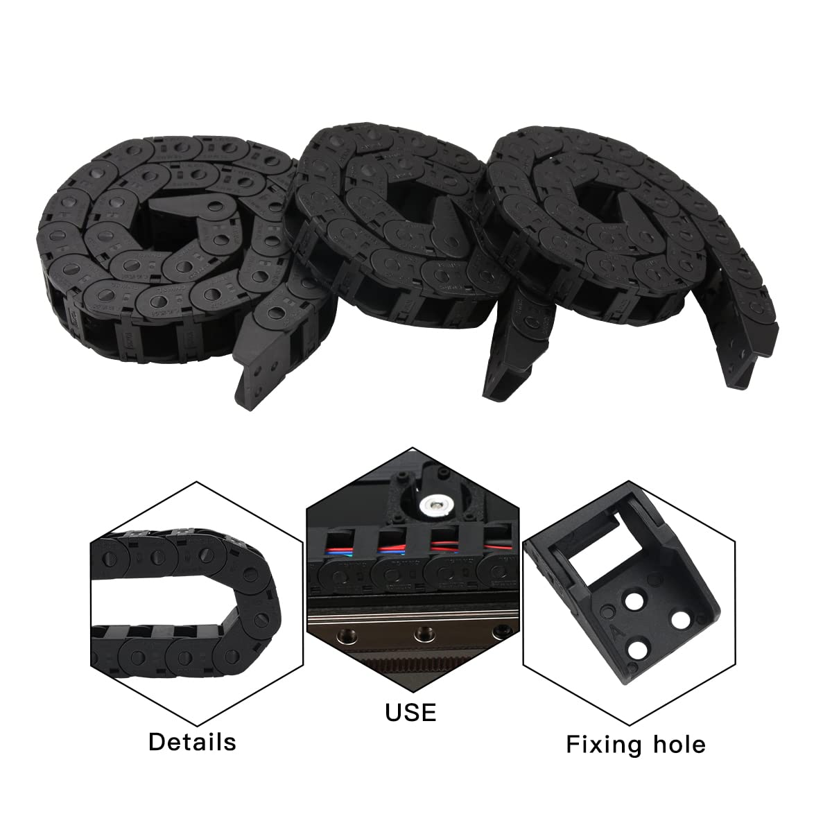 Fysetc 3D Printer Vorn 2.4 350Mm Build Cable Chain Set Open Tank Drag Chains 2Pcs 10X11Mm Style+1Pcs 10X15Mm Style Bridge Type W