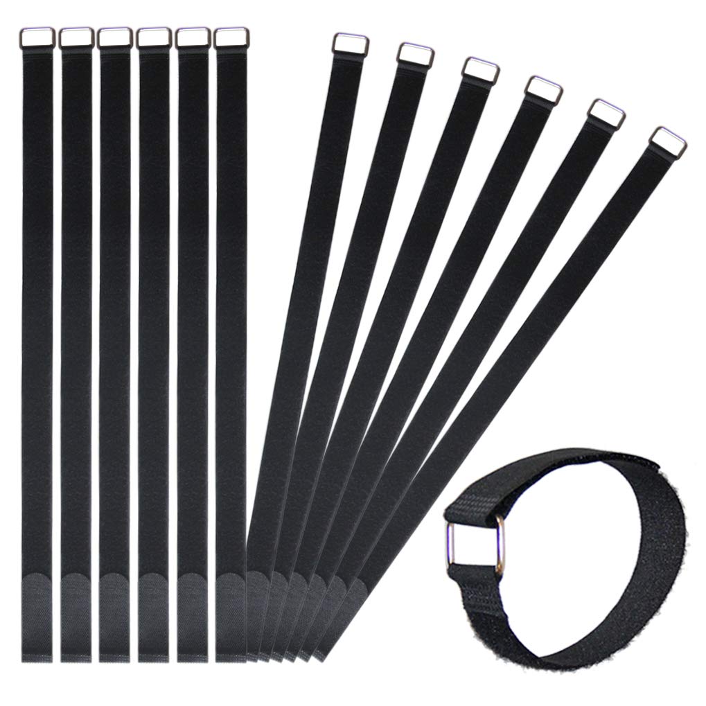 Vigaer 24 Inch Hook And Loop Cable Strap   Reusable Fastening Strap   12 Pack 1 Inch Wide Nylon Cable Cinch Wrap