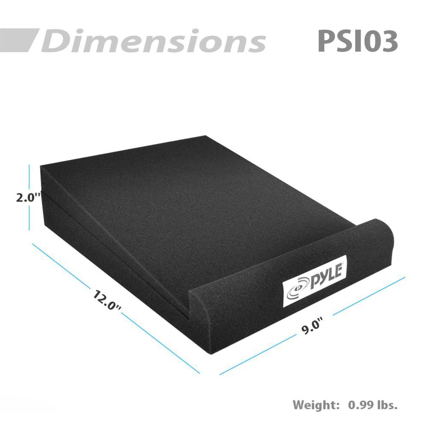 Pyle Sound Dampening Speaker Riser Foam - Audio Acoustic Noise Isolation Platform Pads Recoil Stabilizer For Studio Monitor, Sub