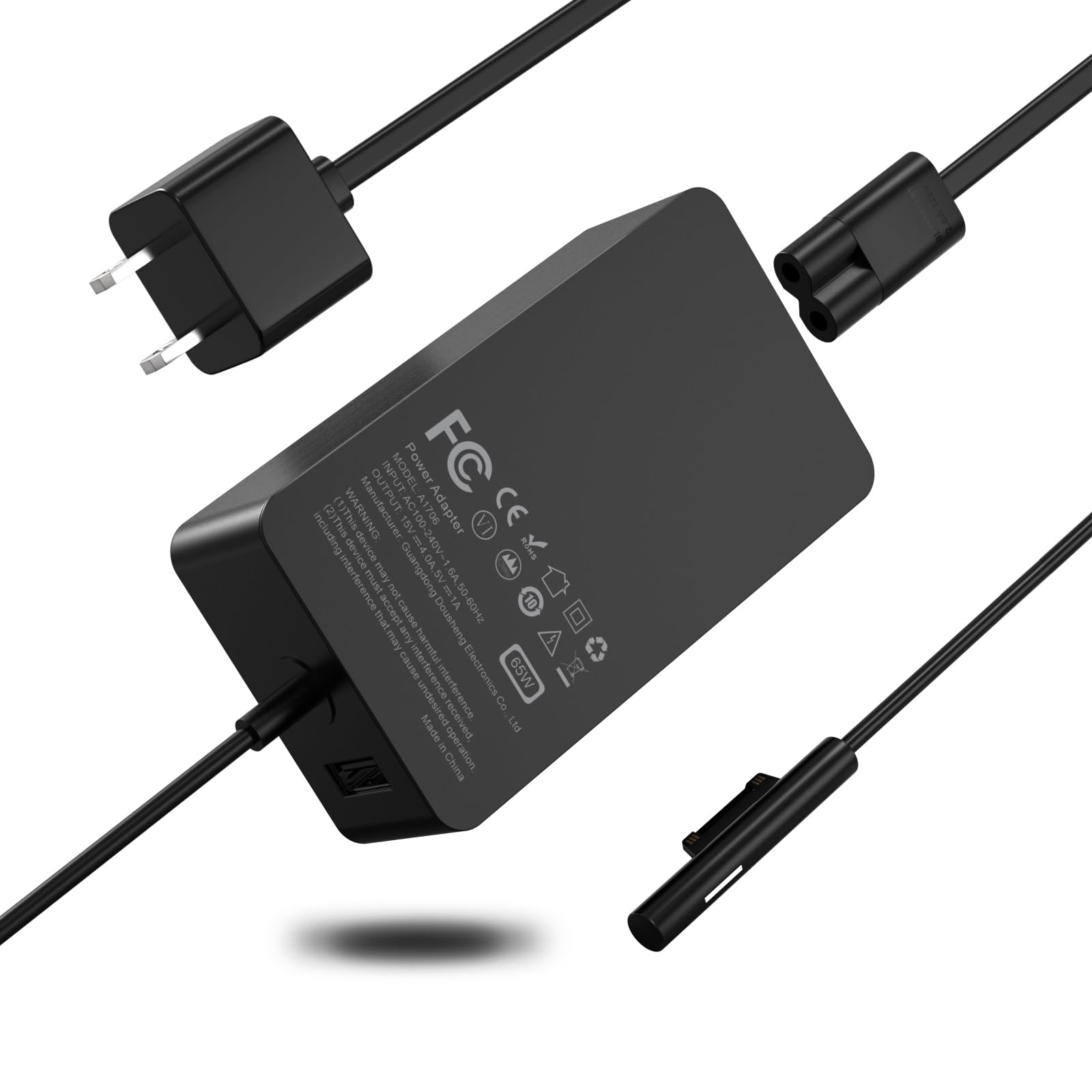 65W Surface Pro Charger Compatible with Microsoft Surface 10,9,8,7+,7,6,5,4,3,X, Windows Surface 6,5,4,3,2,1,Studio, Surface Go 