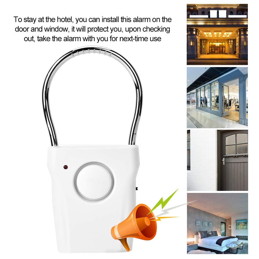 Door Handle Alarm With 120Db, Vibration Triggered Portable Security Burglar Alert Door Alarm Extremely Loud Audible Alarm Perfec