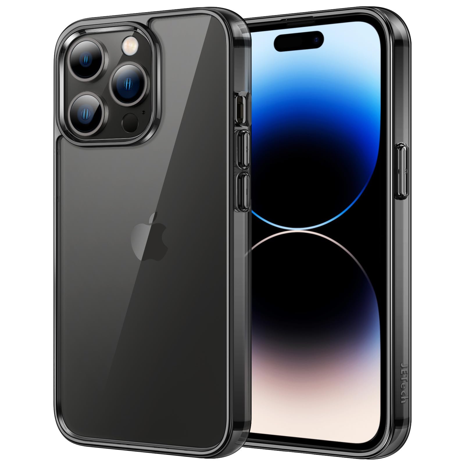 Jetech Case For Iphone 14 Pro Max 6.7 Inch, Non Yellowing Shockproof Phone Bumper Cover, Anti Scratch Clear Back (Black)