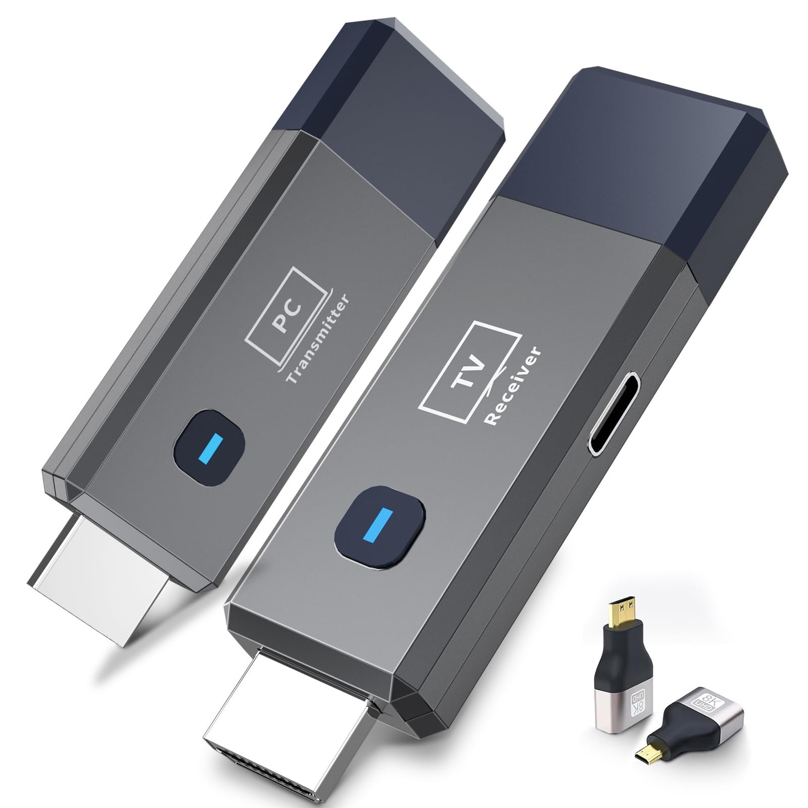 Wireless Hdmi Transmitter And Receiver, 165Ft/50M Wireless Hdmi For 4K Decode Input 1080P Output, Plug&Play Portable 2.4G/5.8G F